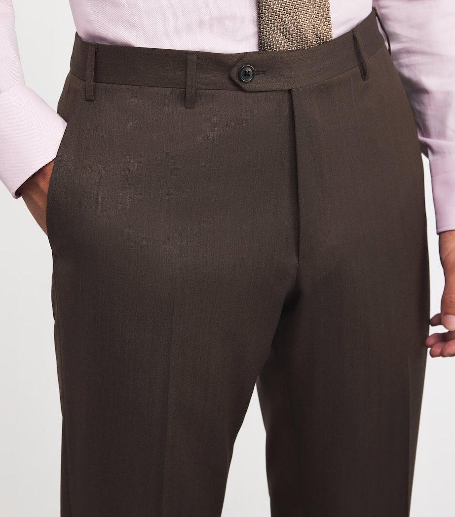 Virgin Wool Herringbone 2-Piece Suit 030 DARK BROWN Image 7