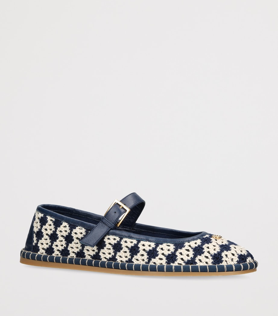 Valentino Garavani Crochet La Cruisette Ballet Flats Blue Other Image 2