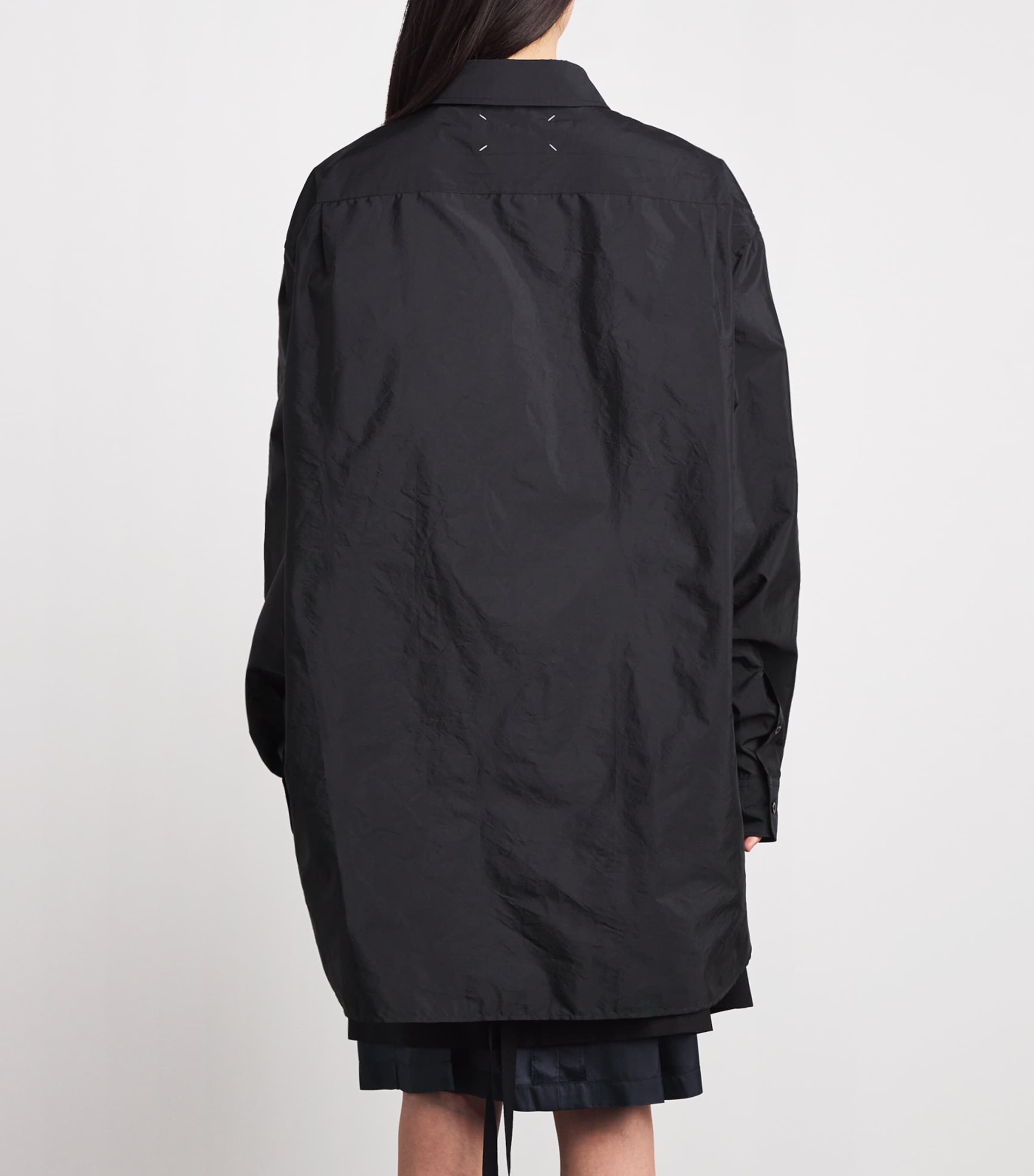 Maison Margiela Womens Woven Oversized Shirt Black Image 4