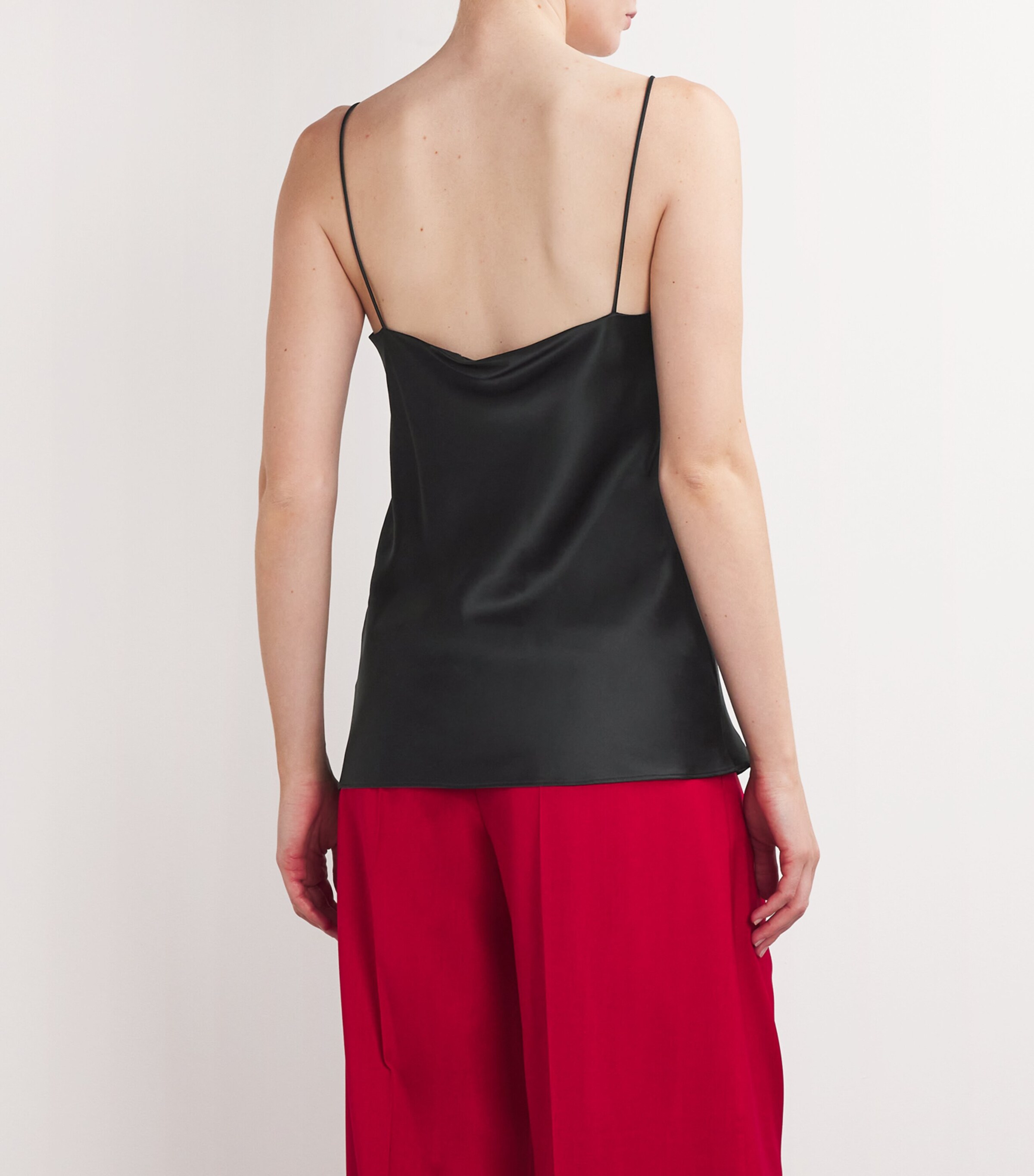 Silk-Blend Cami Top BLACK Image 4