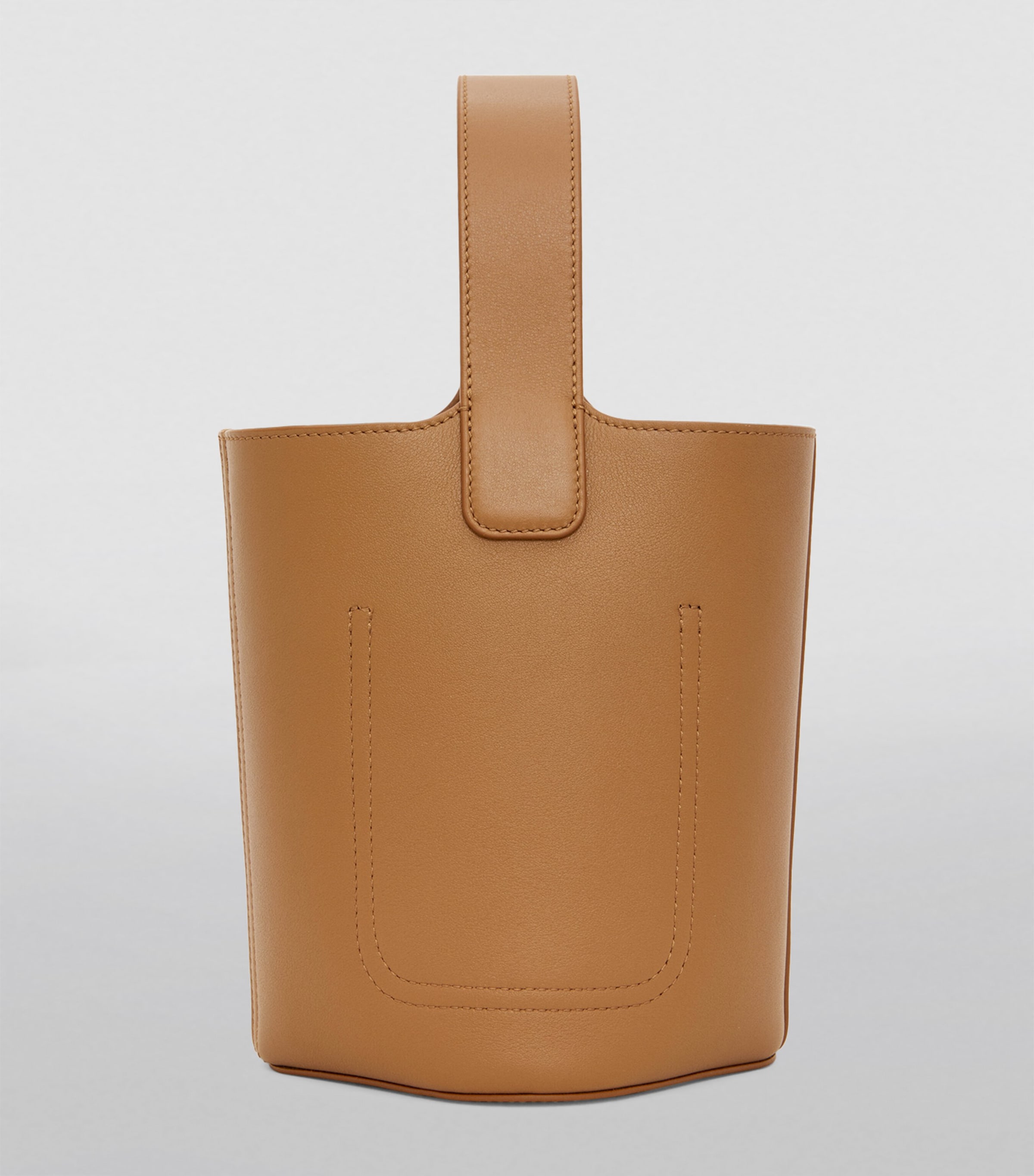 Mini Leather Pebble Bucket Bag OAK Image 4