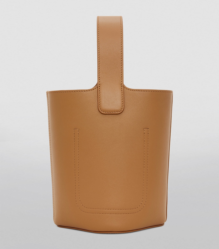 Mini Leather Pebble Bucket Bag OAK Image 4