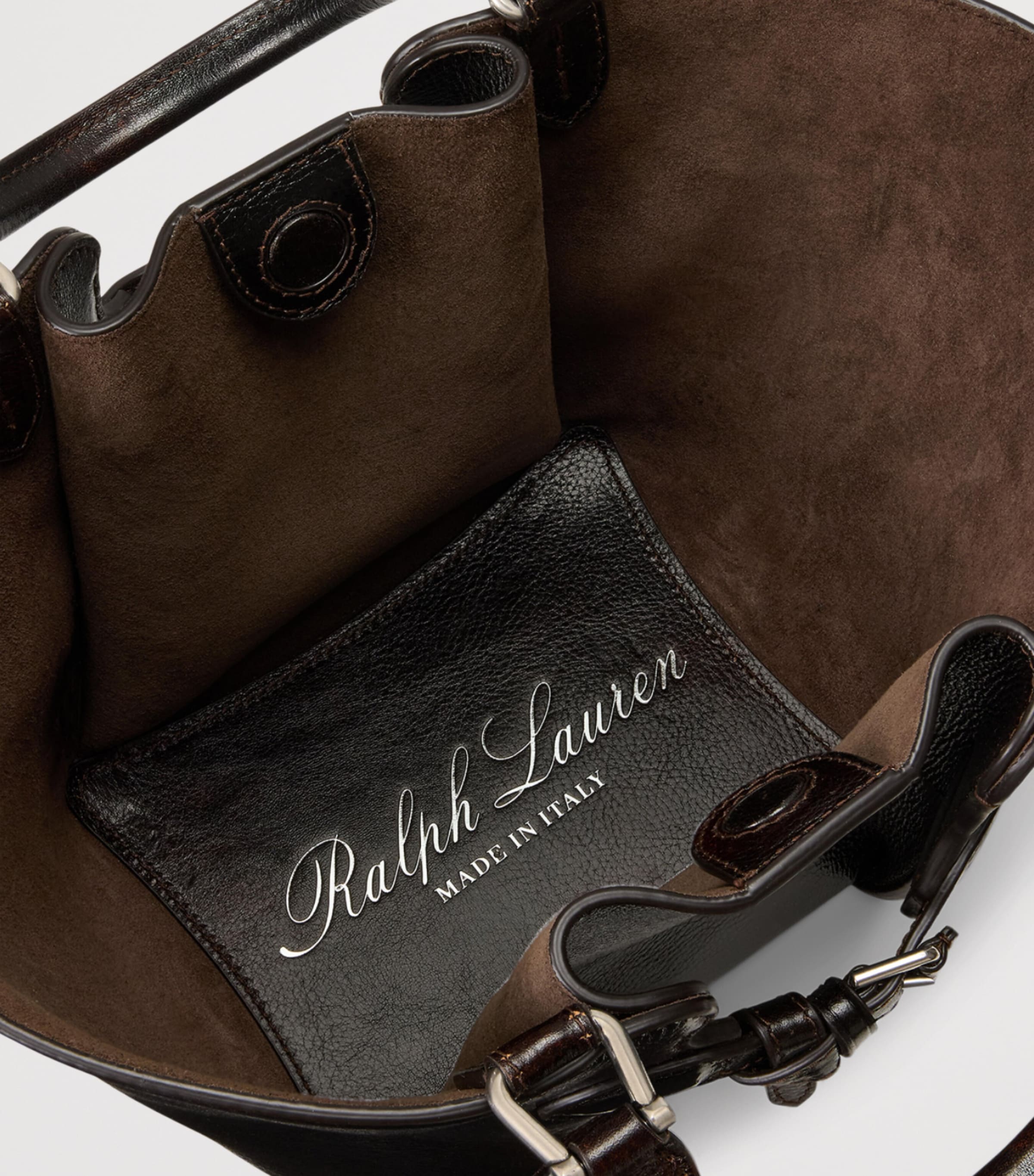 Ralph Lauren Collection Small Leather Ralph Tote Bag Vintage Brown Image 3