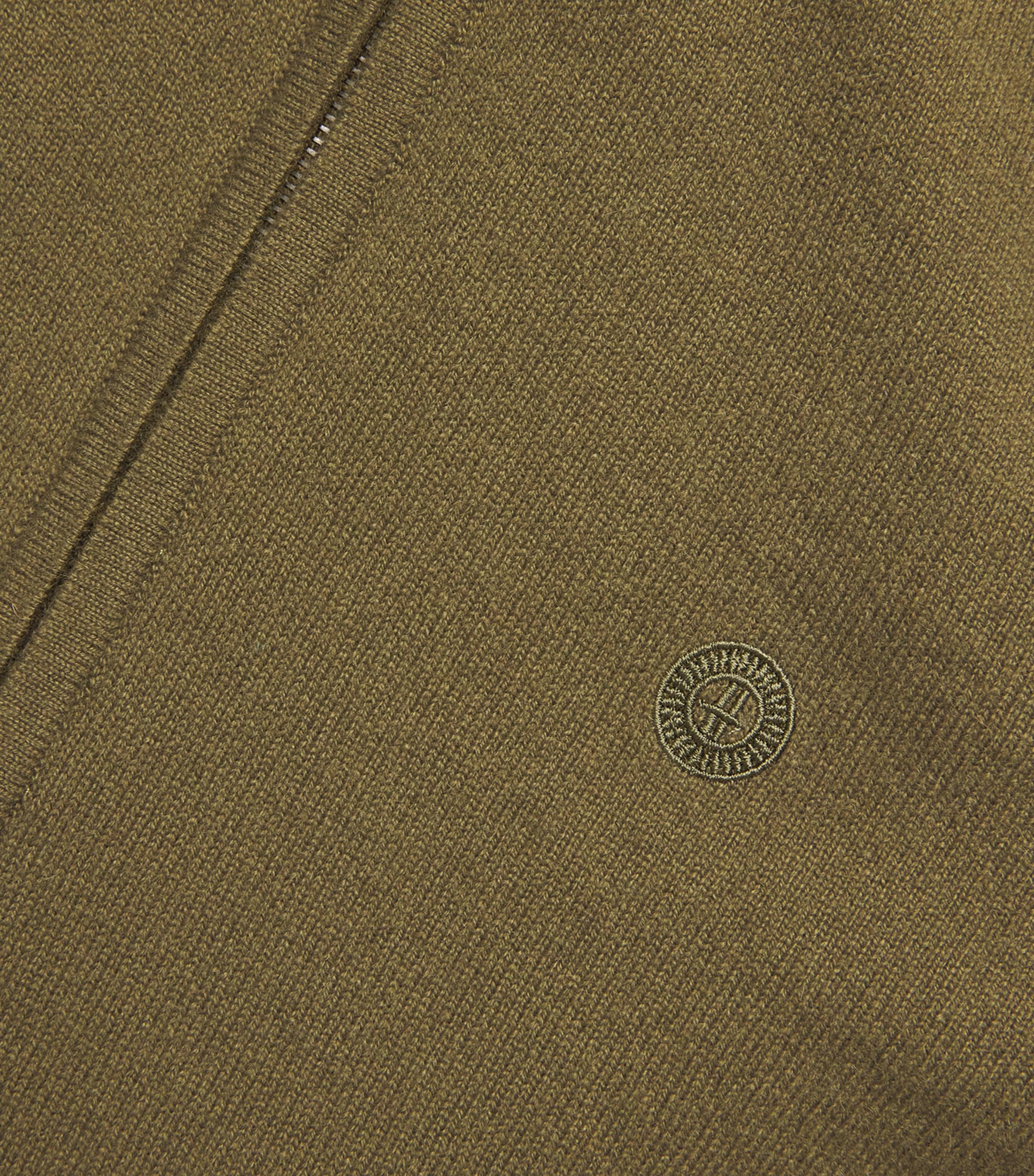 Cashmere Zip-Up Sweater OLIVE Image 5