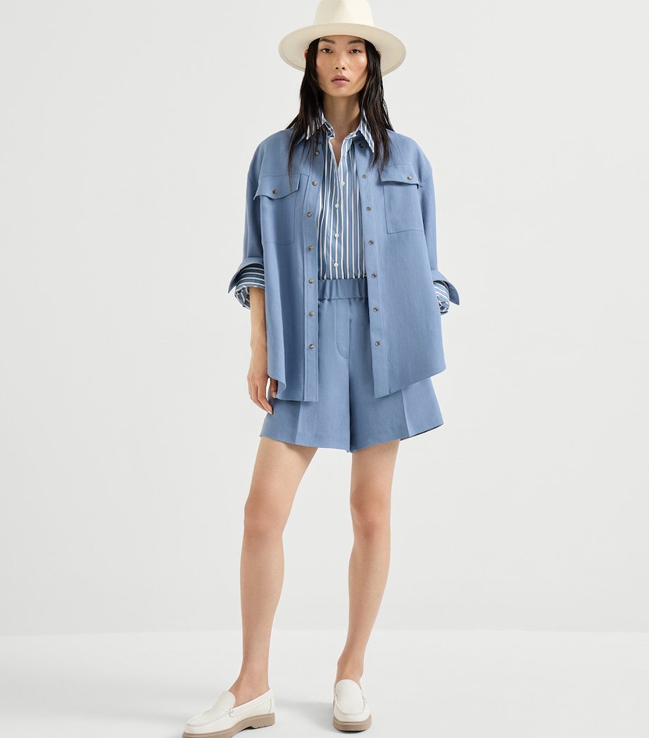 Brunello Cucinelli Womens Twill Twin-Pocket Shirt Image 2