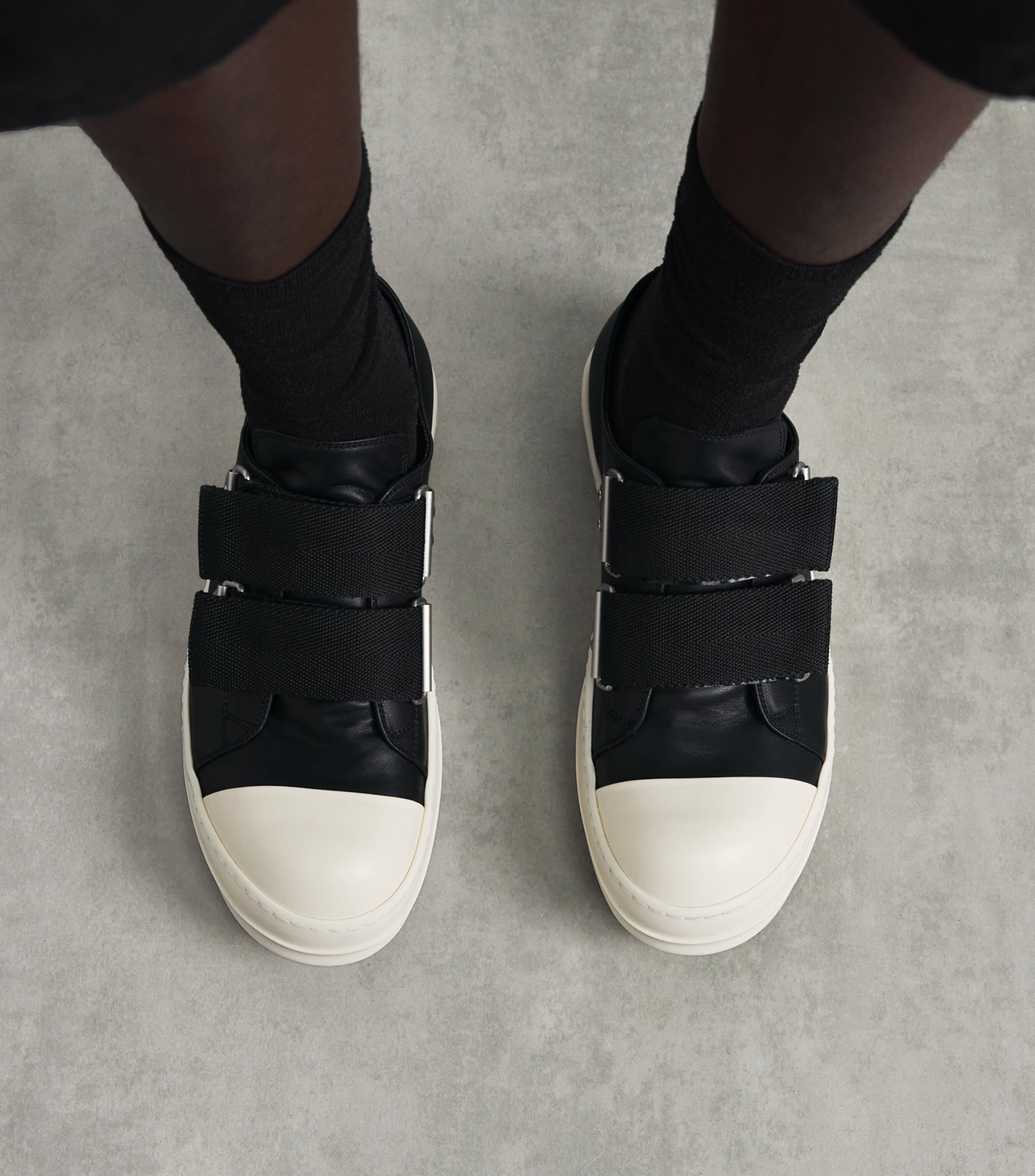Leather Strap Sneakers BLACK/MILK/MILK/ 911 Image 4
