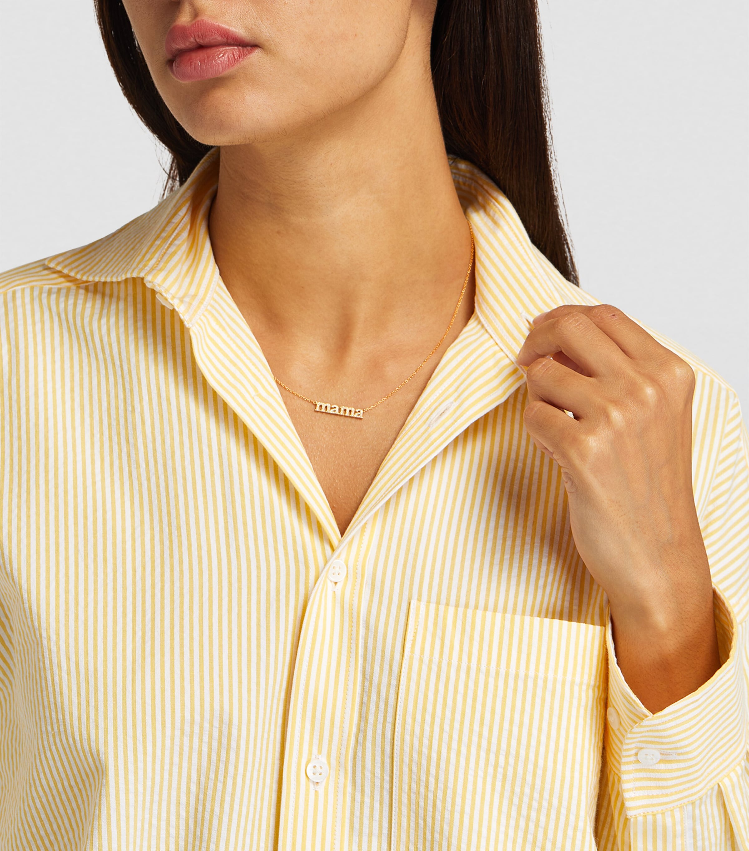 Yellow Gold and Diamond Mama Necklace YELLOW GOLD Image 3