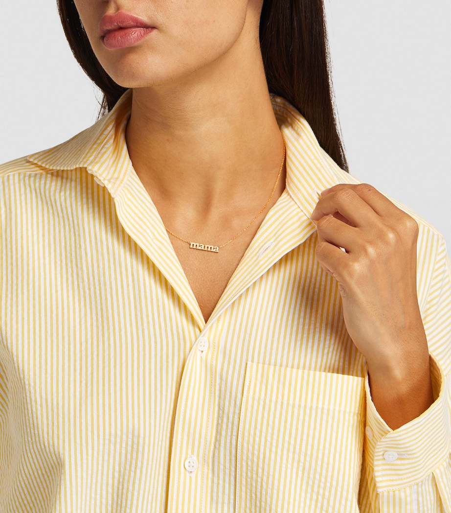 Yellow Gold and Diamond Mama Necklace YELLOW GOLD Image 3