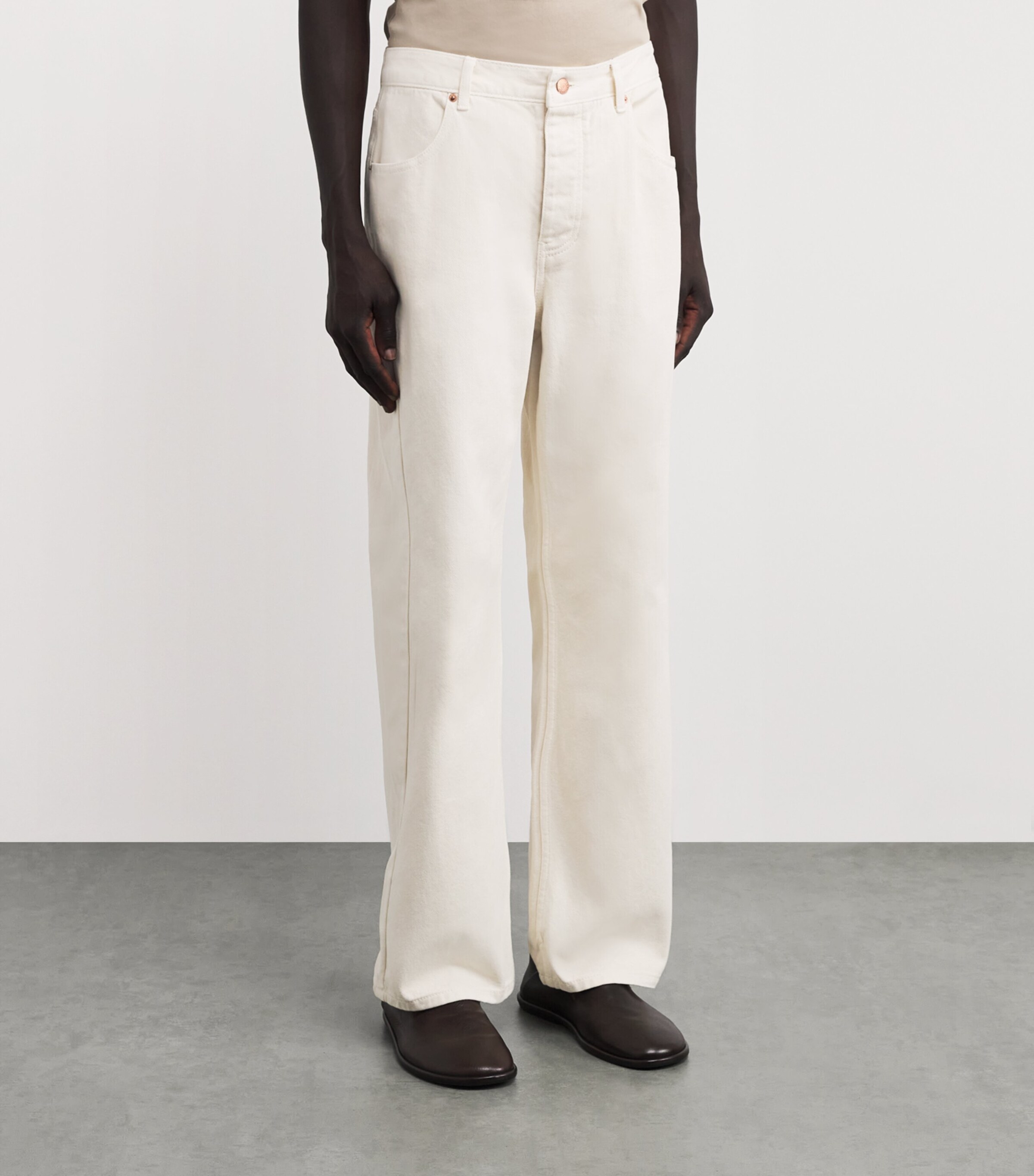 Curved Seam Jeans IVORY Image 3