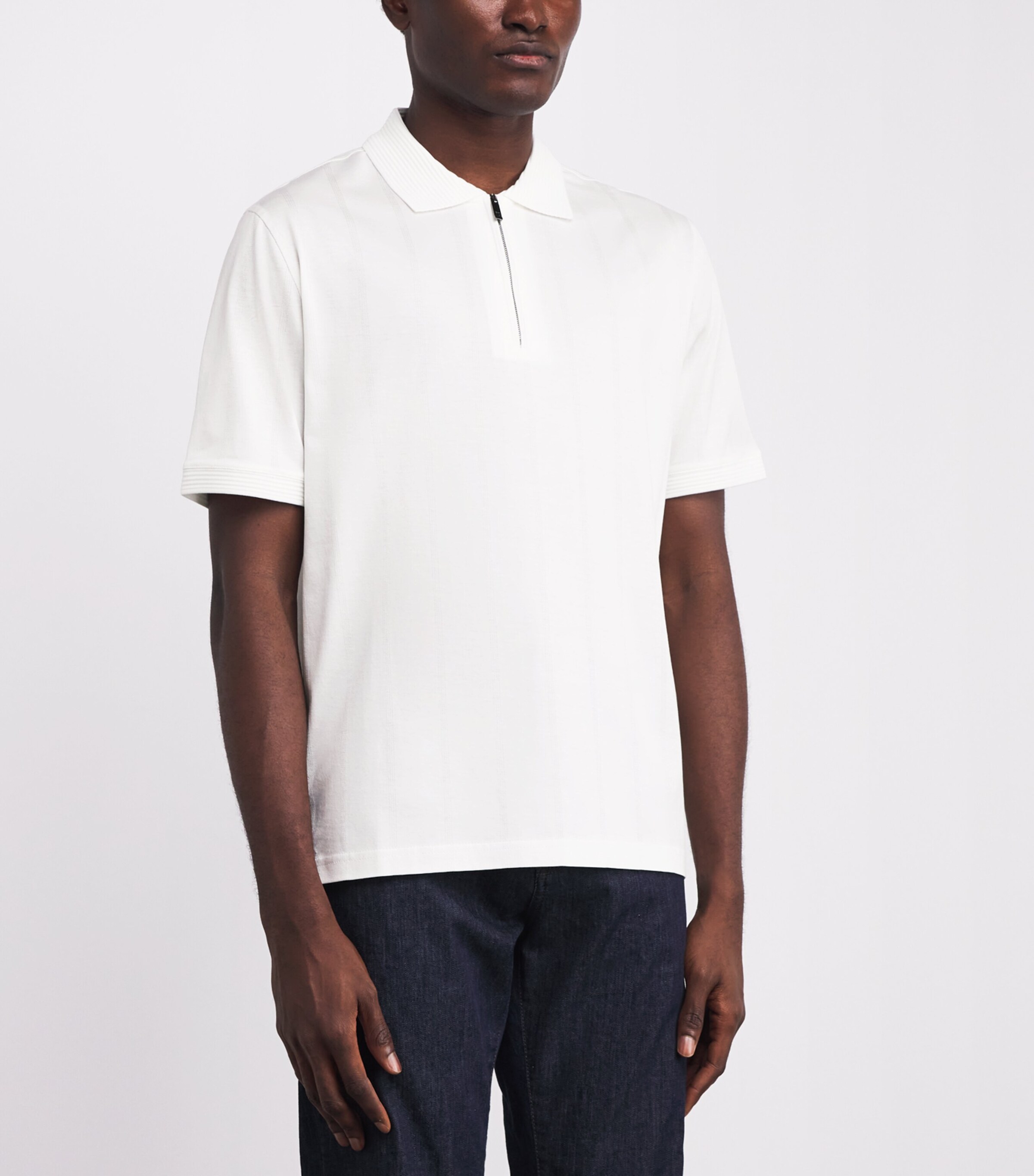 Silk-Cotton Polo Shirt 80 WHITE Image 3
