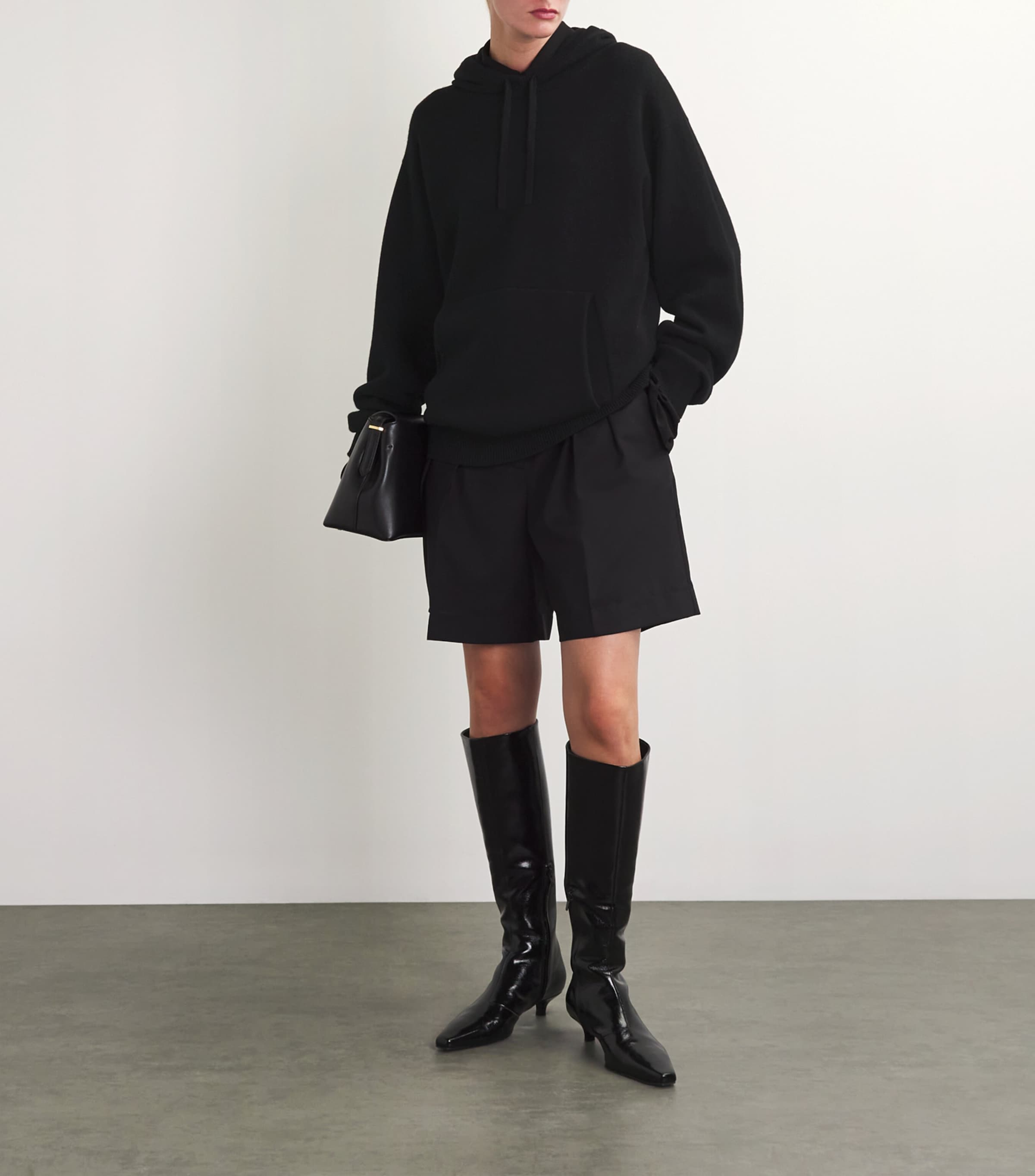 Cashmere Hoodie BLACK Image 2