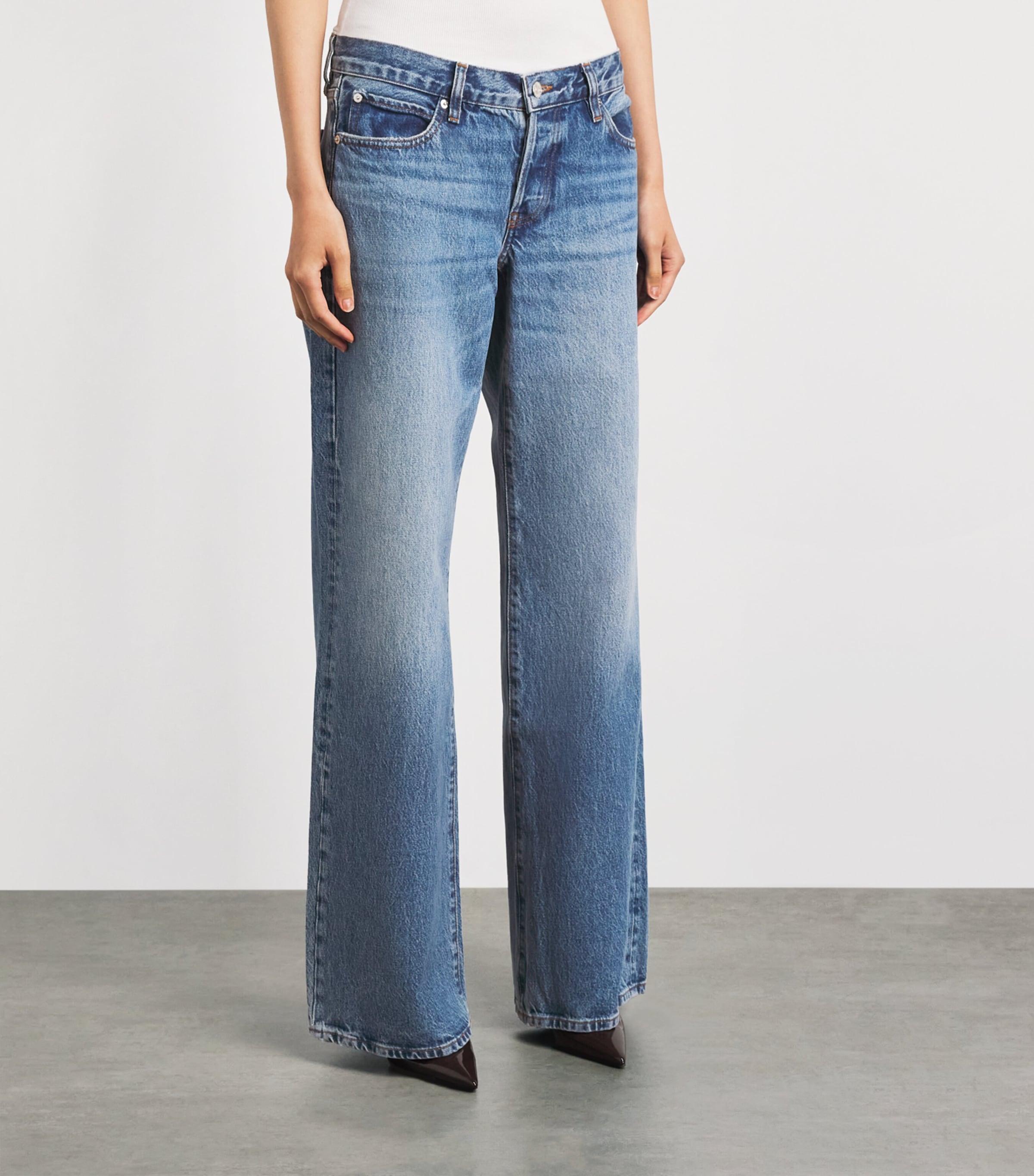 FRAME Womens The Gray Wide Leg Jeans Rapture Image 4