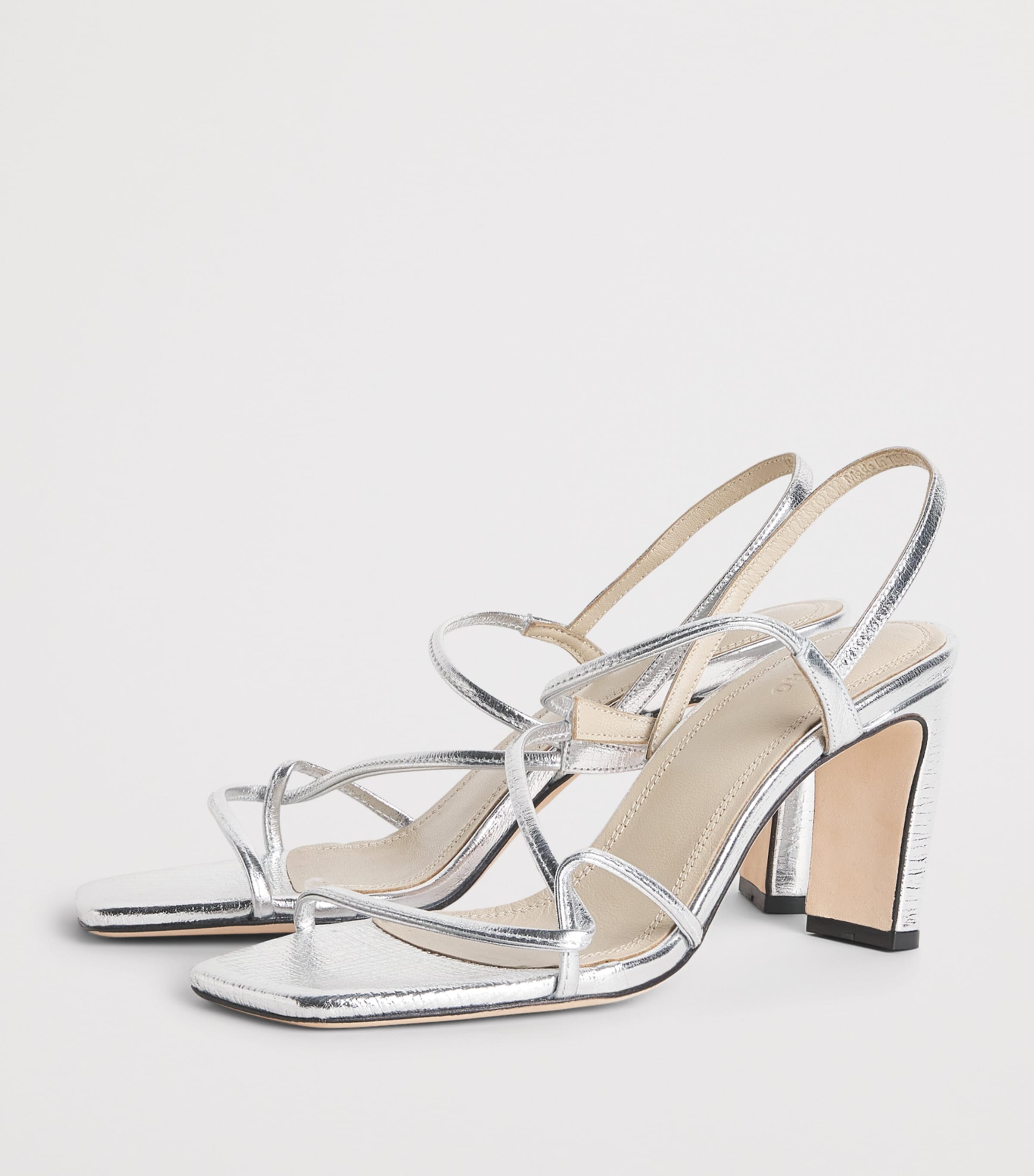 Sandro Paris Metallic Faye Heeled Sandals 70 Silver Image 3