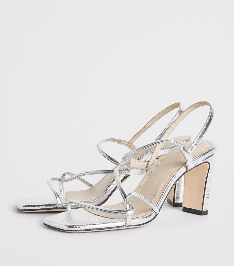 Sandro Paris Metallic Faye Heeled Sandals 70 Silver Image 3