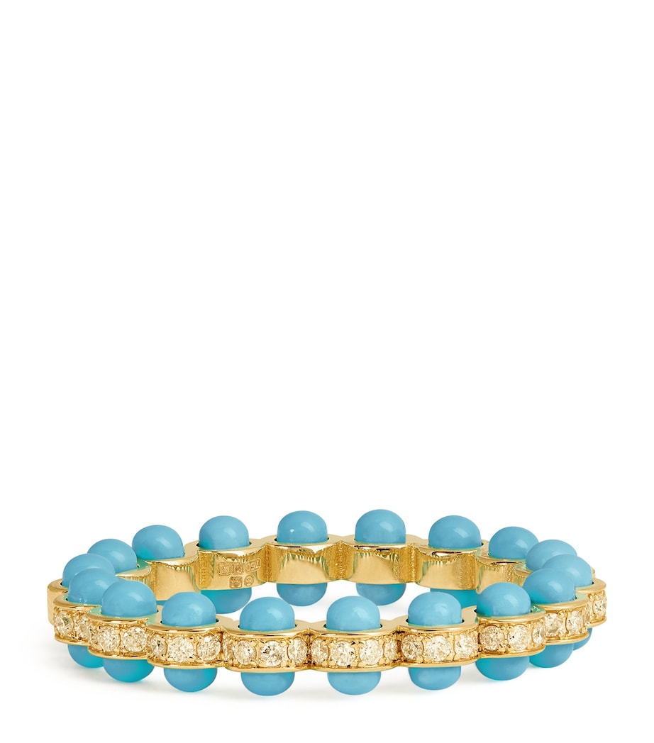 L'ATELIER NAWBAR Yellow Gold, Diamond and Enamel The Cobalt Ring Yellow Gold Image 1