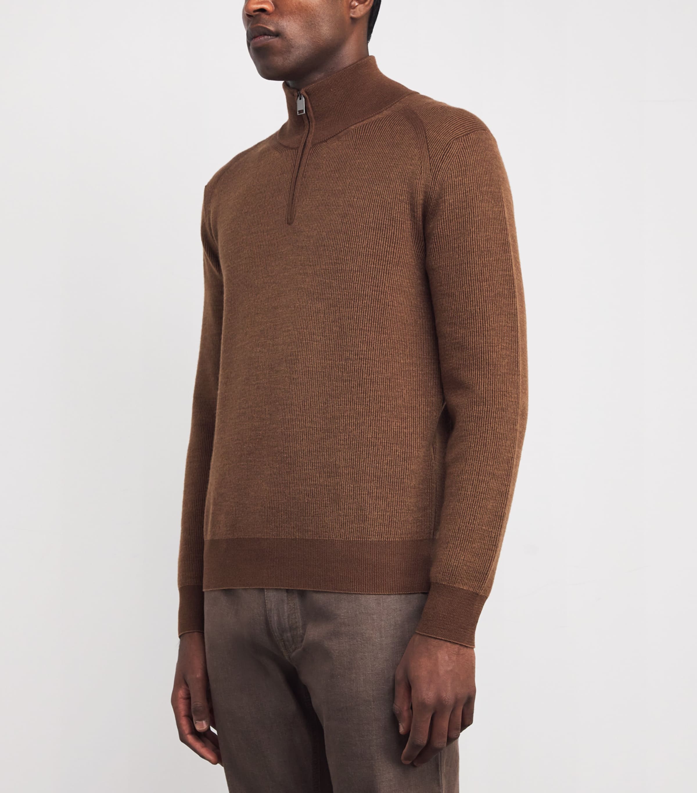 Cashmere-Wool Half-Zip Sweater 2423 Image 3