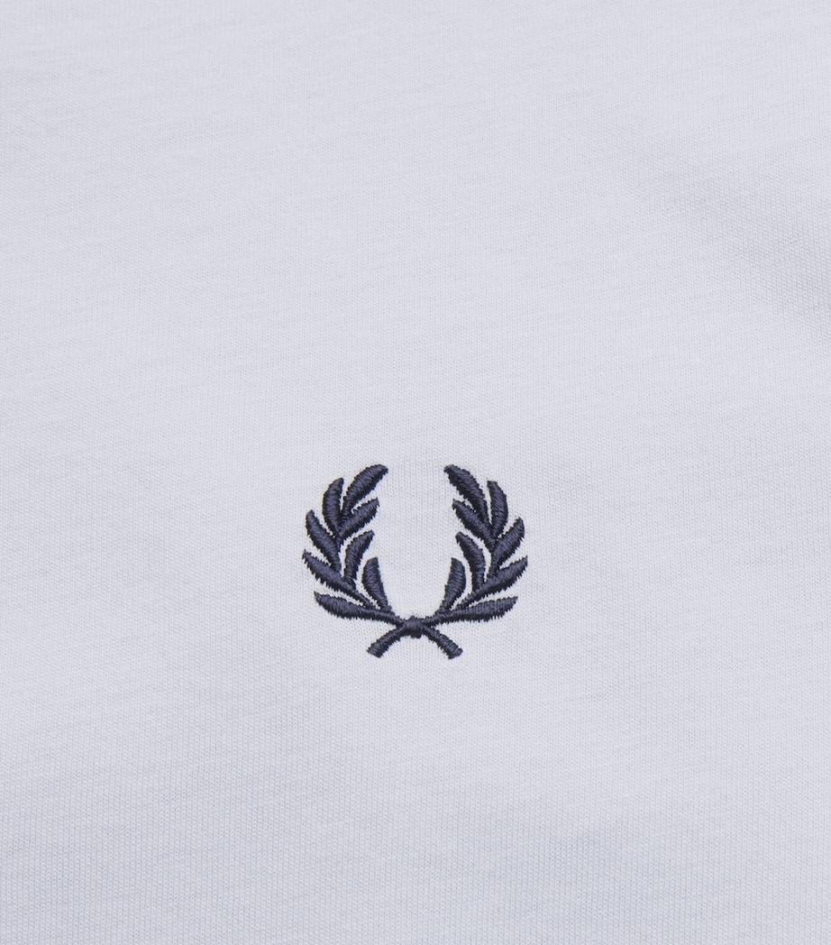 Fred Perry Mens Cotton Tape Ringer T-Shirt Dusky Blue Image 6