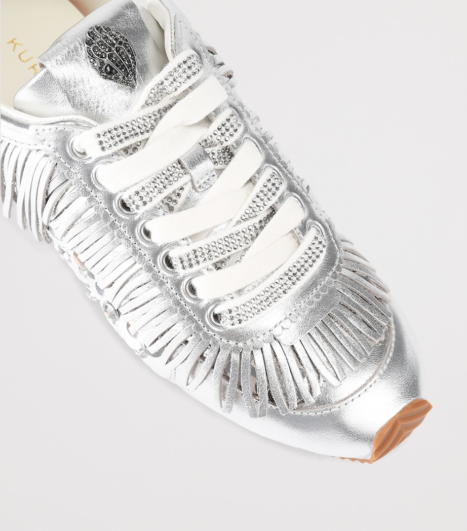 Leather Fringe Islington Sneakers SILVER Image 3