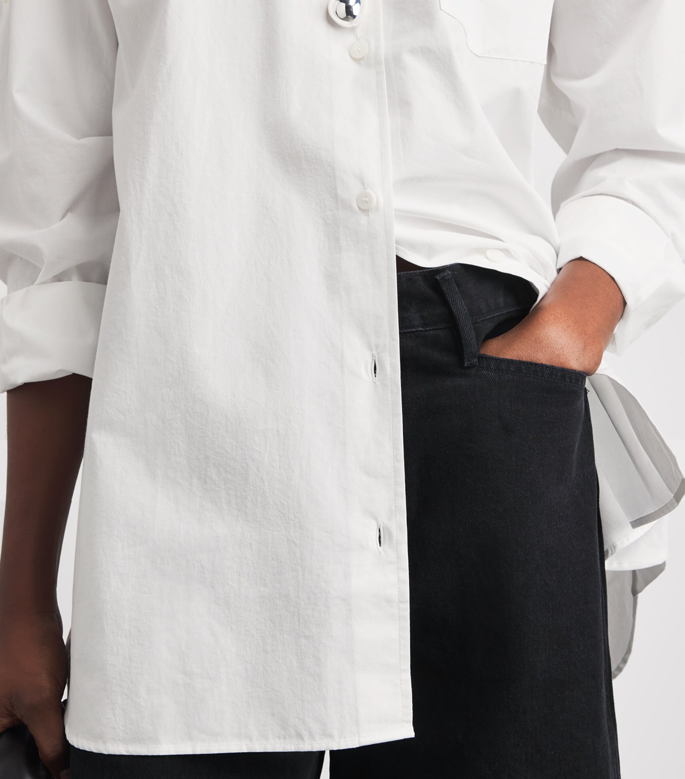 AGOLDE Womens x Maria McManus Organic Cotton Poplin Shirt White Cotton Image 3