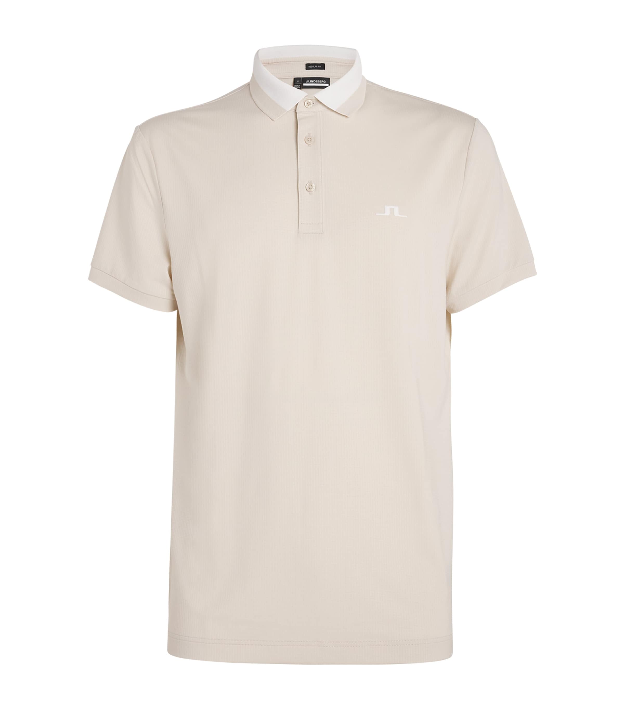 J. Lindeberg Short-sleeve Benji Polo Shirt In Beige