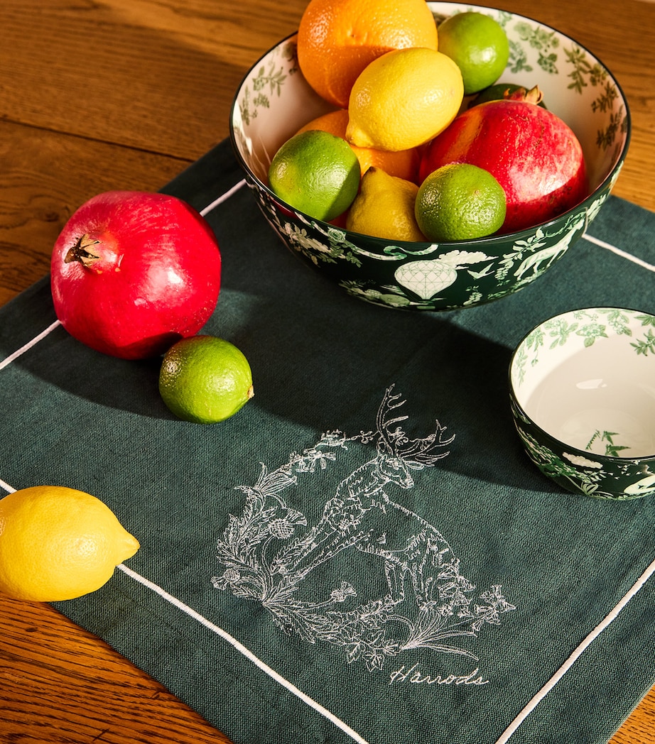 Cotton-Linen Toile Napkins (Set of 4) GREEN Image 3