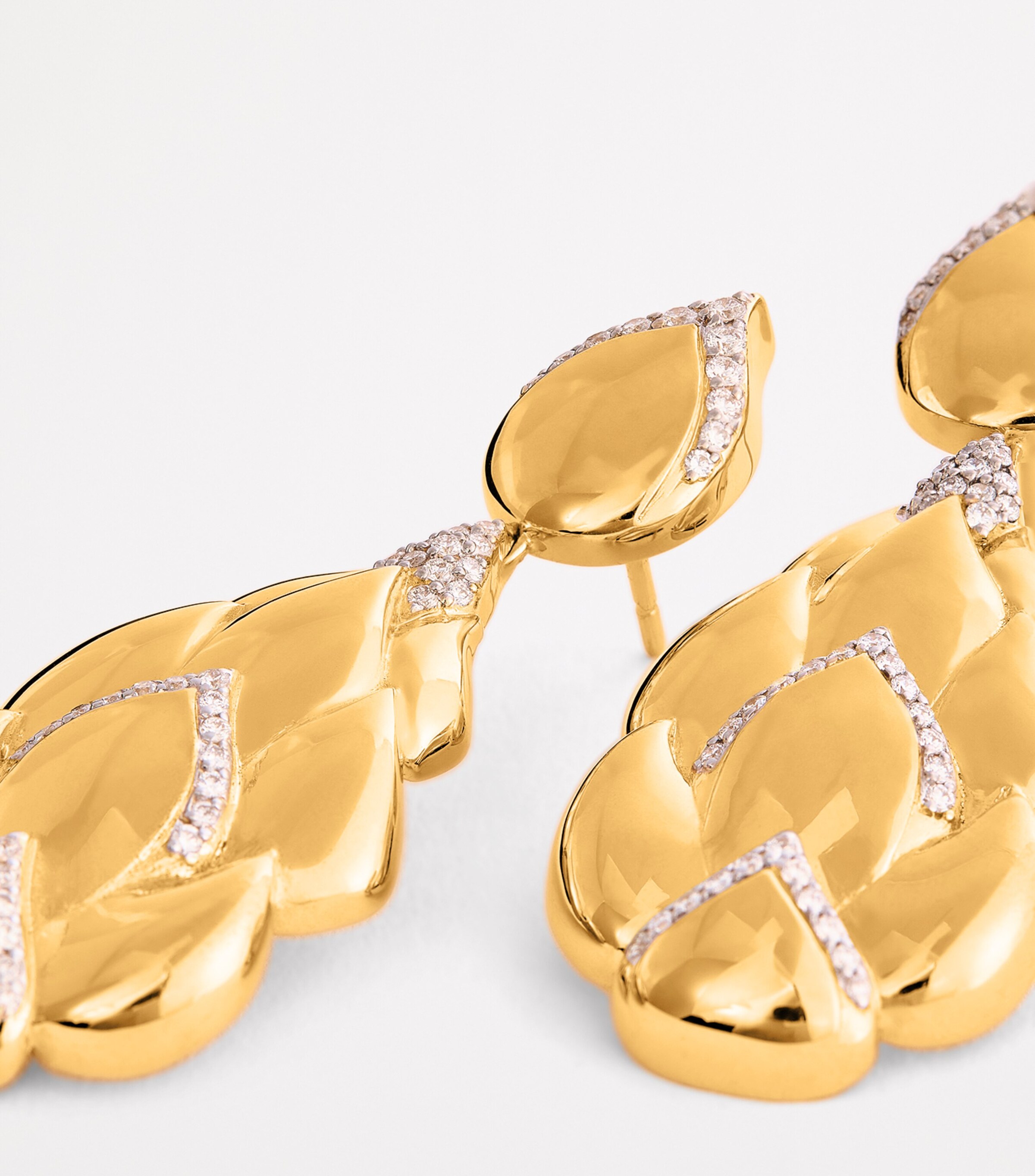 Nadine Aysoy Large Yellow Gold and Diamond Cobra Pendant Earrings Yellow Gold Image 6