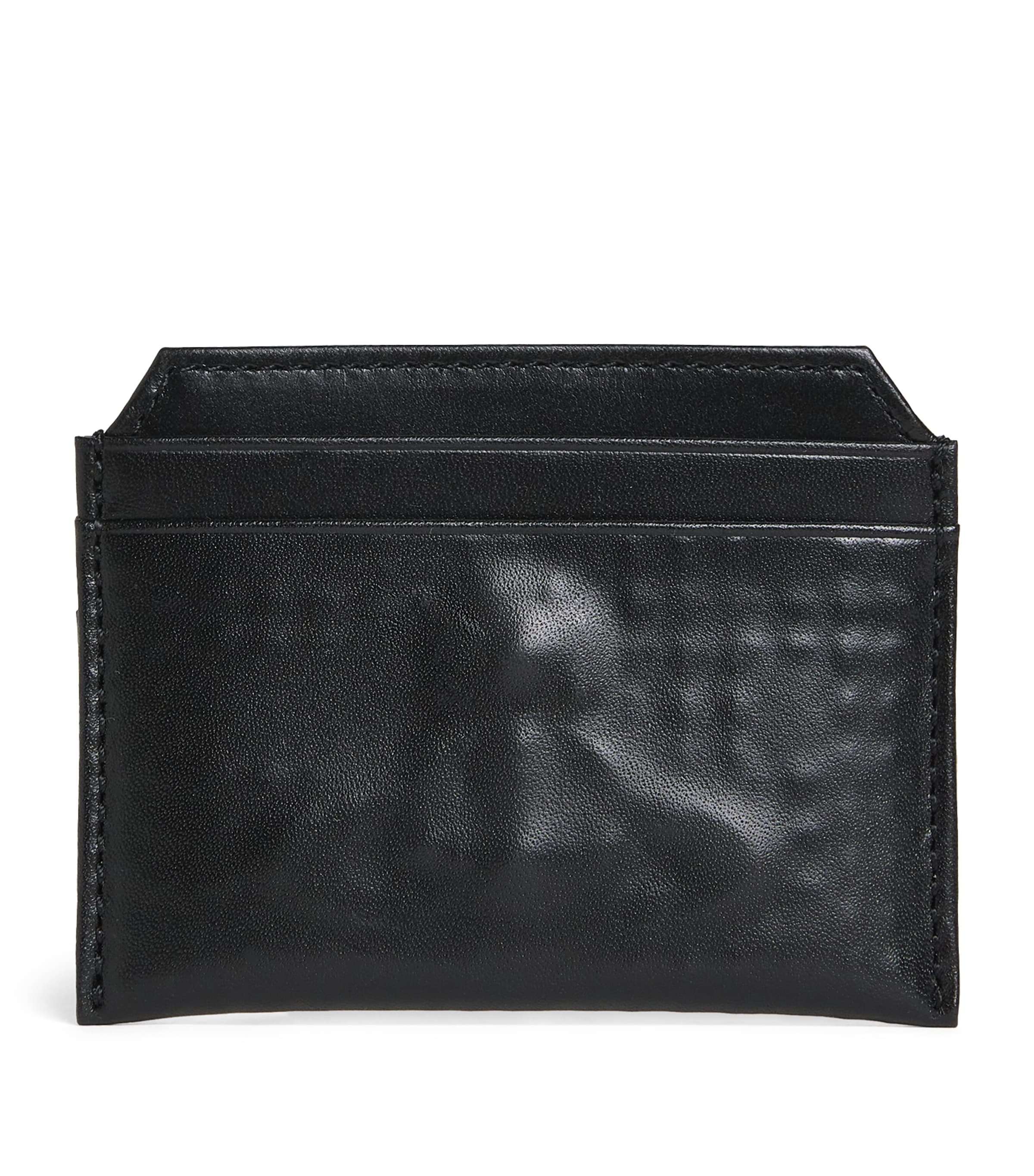 Vivienne Westwood Leather Orb Embossed Card Holder In Black