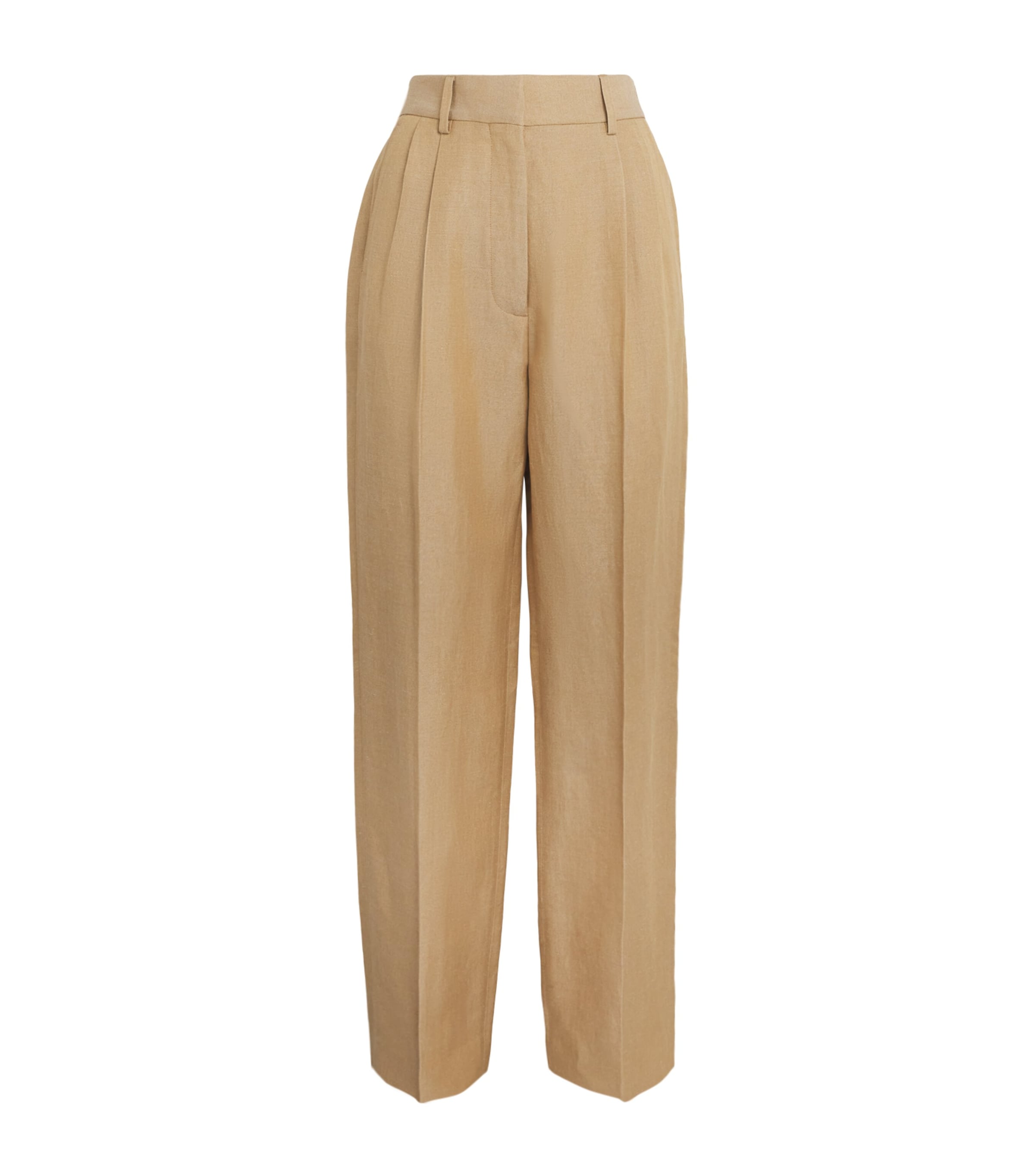Blazé Milano Womens Renegade Fox Straight Tailored Trousers Sand Image 1