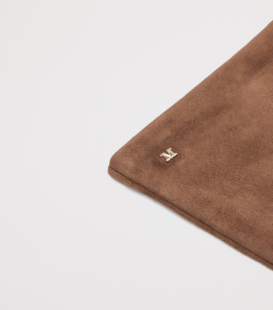 Max Mara Suede Long Gloves Brown Image 4