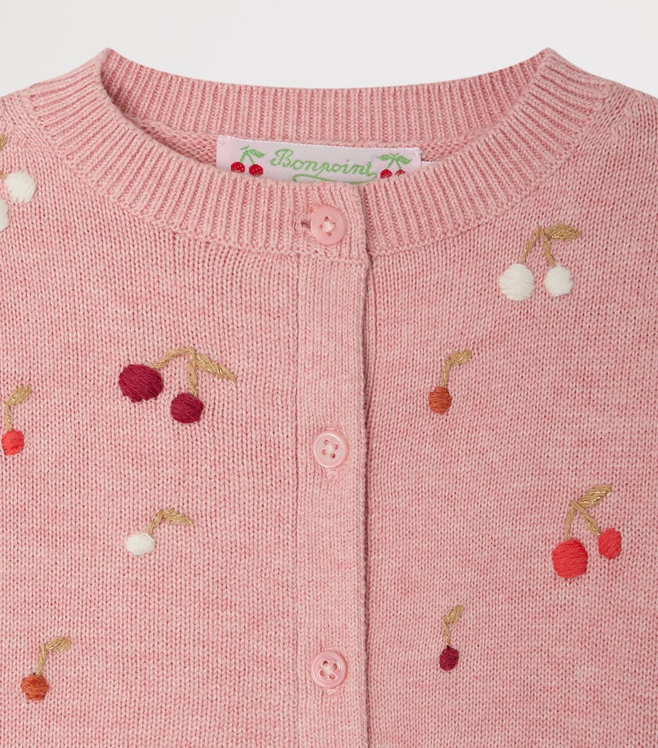 Bonpoint Cotton Claudi Cardigan (6-18 Months) Upb Rose Fane Image 3