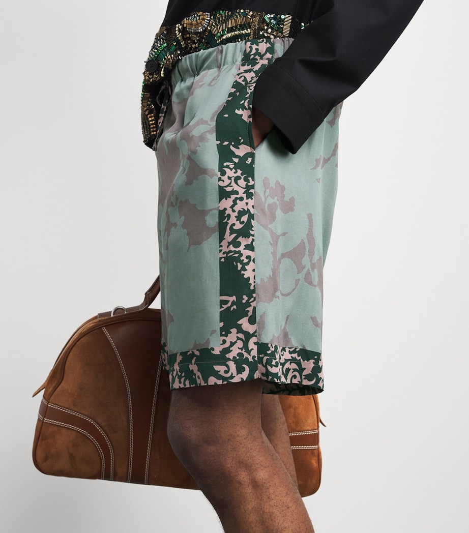 DRIES VAN NOTEN Mens Piperi Printed Swim Shorts Petrol Image 3