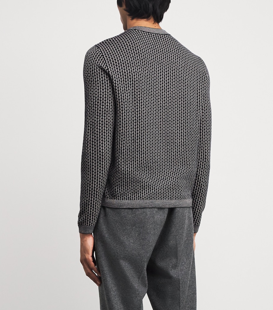 Virgin Wool Textured Sweater FB074 Image 4