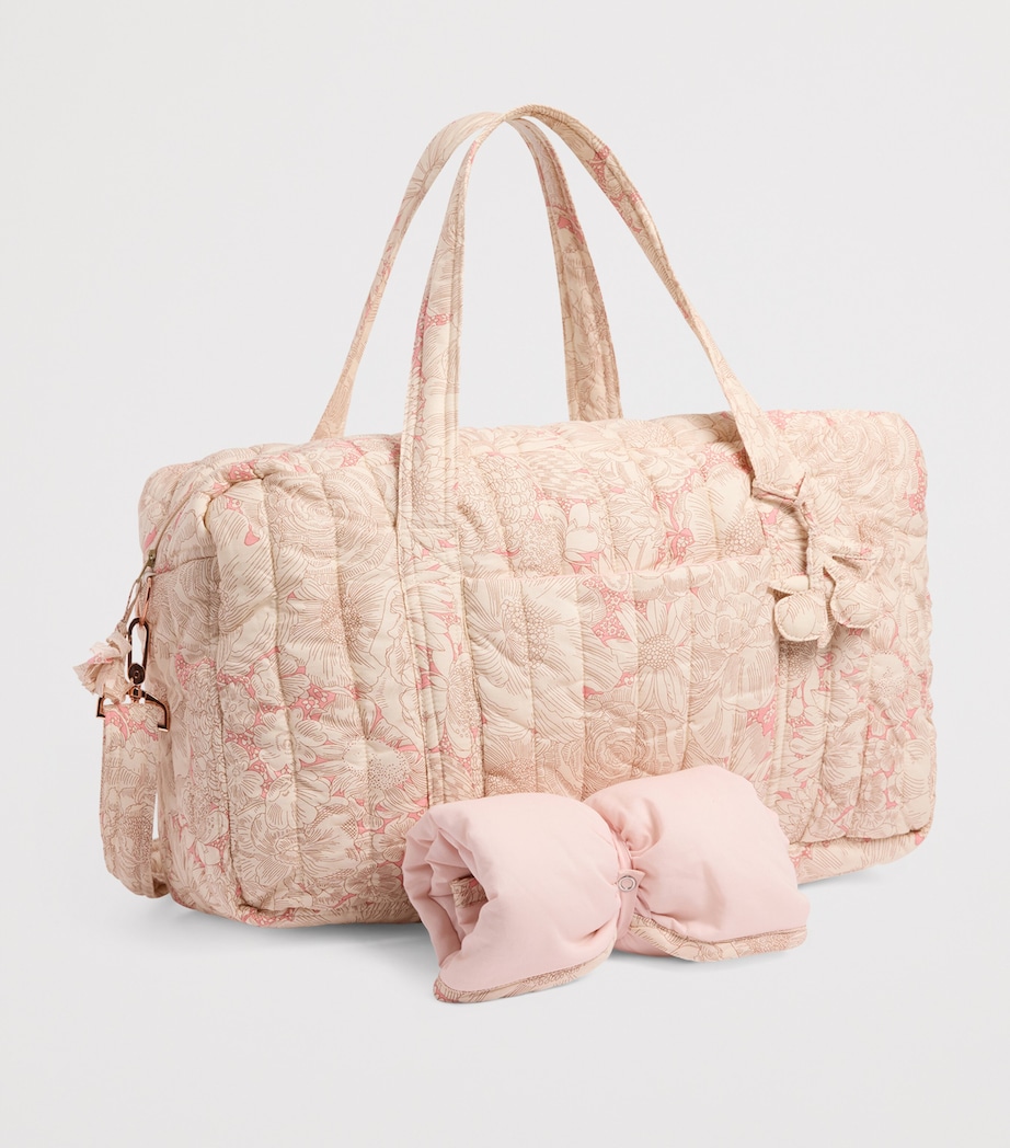 Bonpoint Quilted Bowling Bag Fl Rose Moyen Image 5