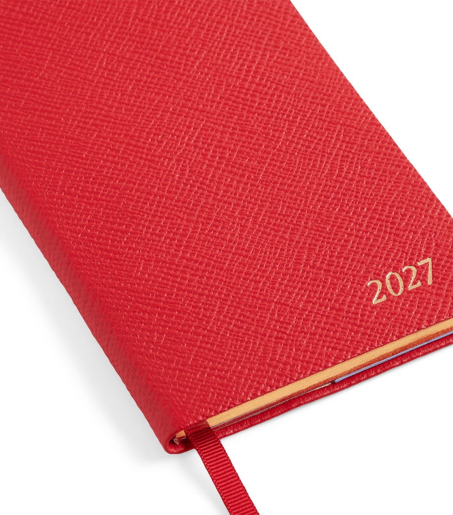 Smythson Leather Panama Weekly Diary 2027 Scarlet Red Image 5