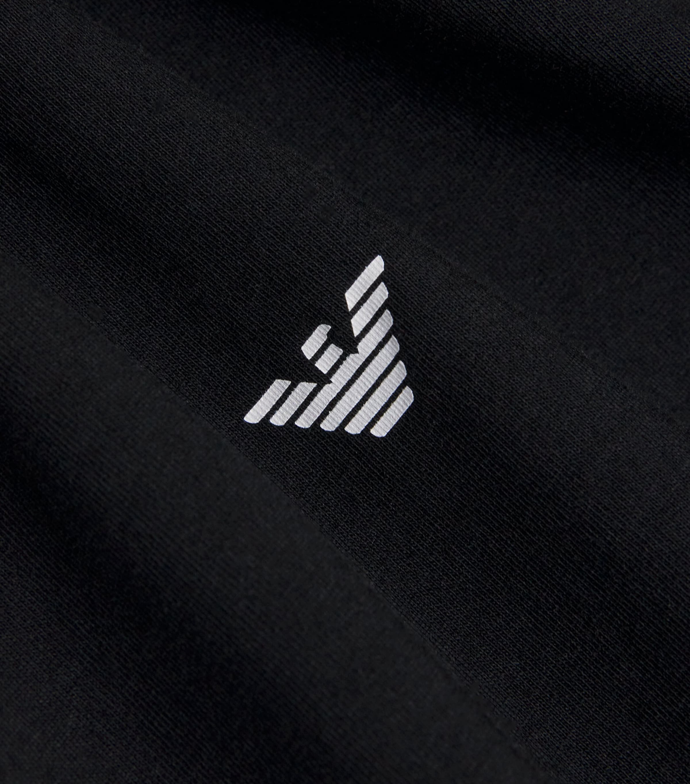 Stretch-Cotton Eagle Logo V-Neck T-Shirt UC001 BLACK Image 5