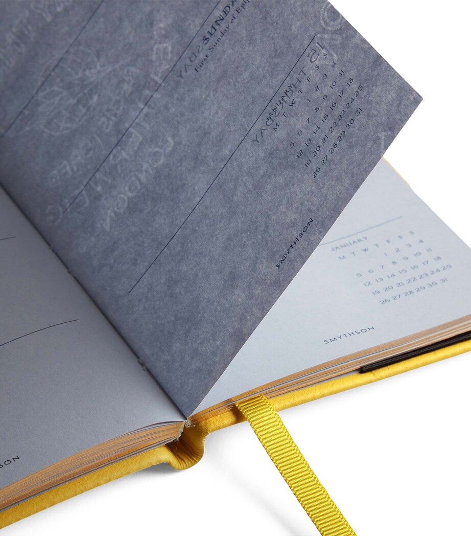 Smythson Panama Leather Weekly Diary 2025 Lemon Image 3