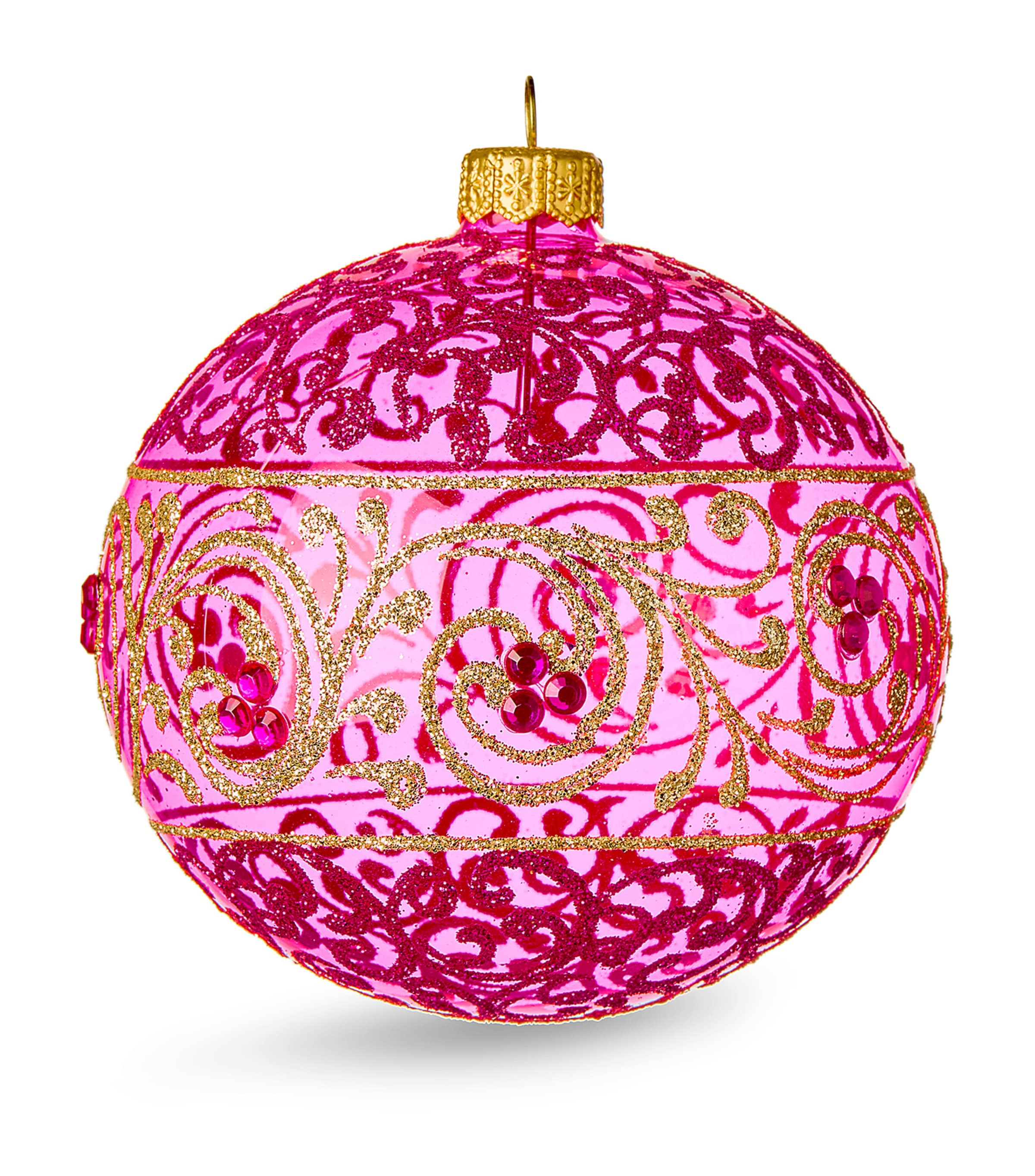 Harrods Glass Painted Bauble In Purple
