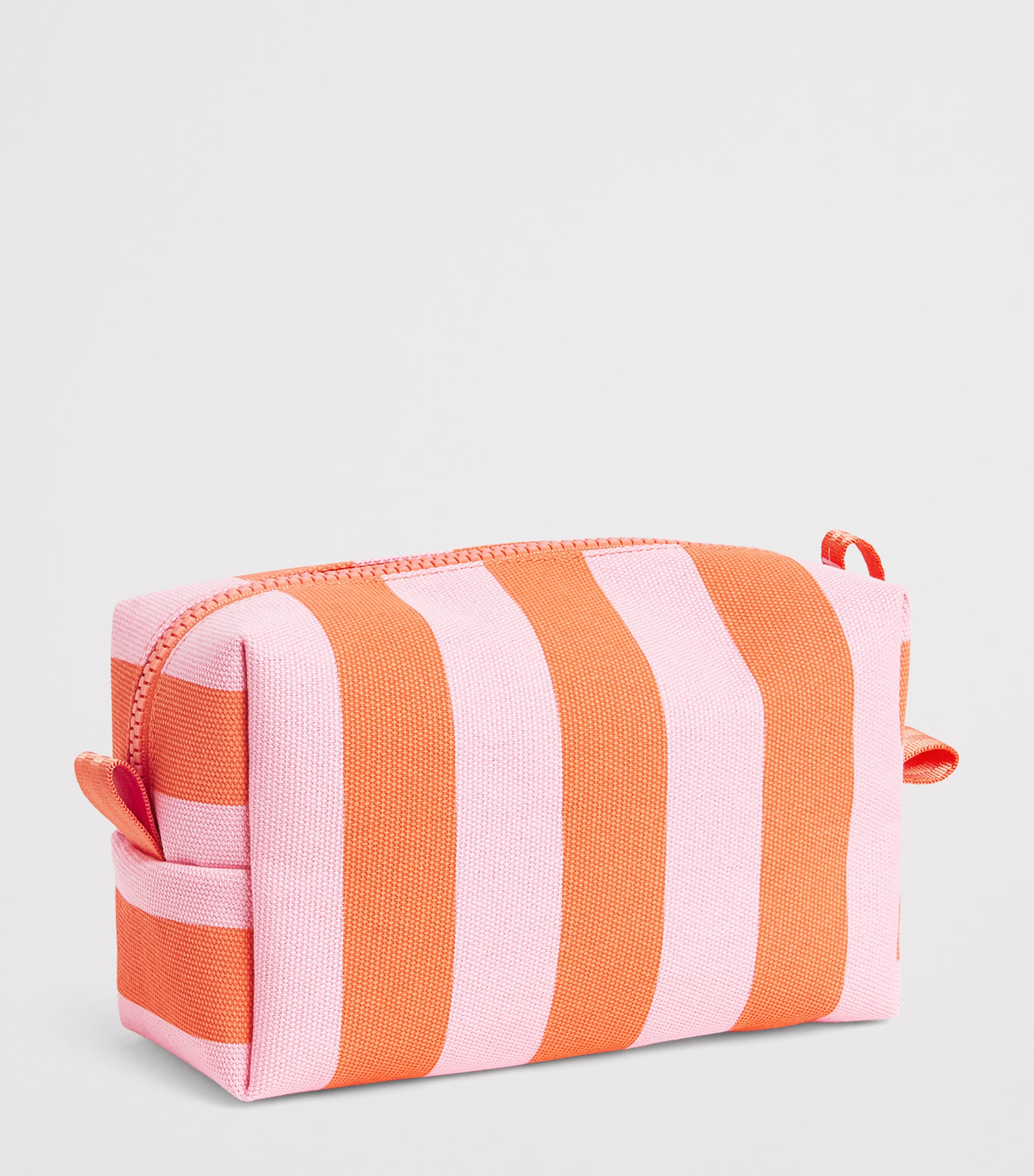 Cotton Stripe Logo Cosmetics Bag PINK Image 2