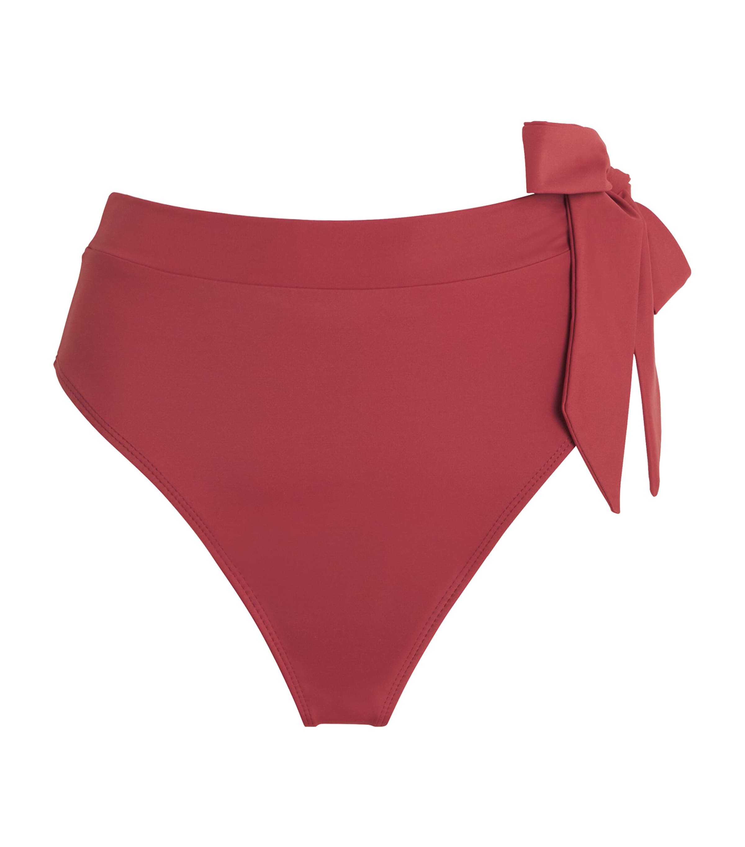 Away That Day Tahiti High-rise Bikini Bottoms In Red