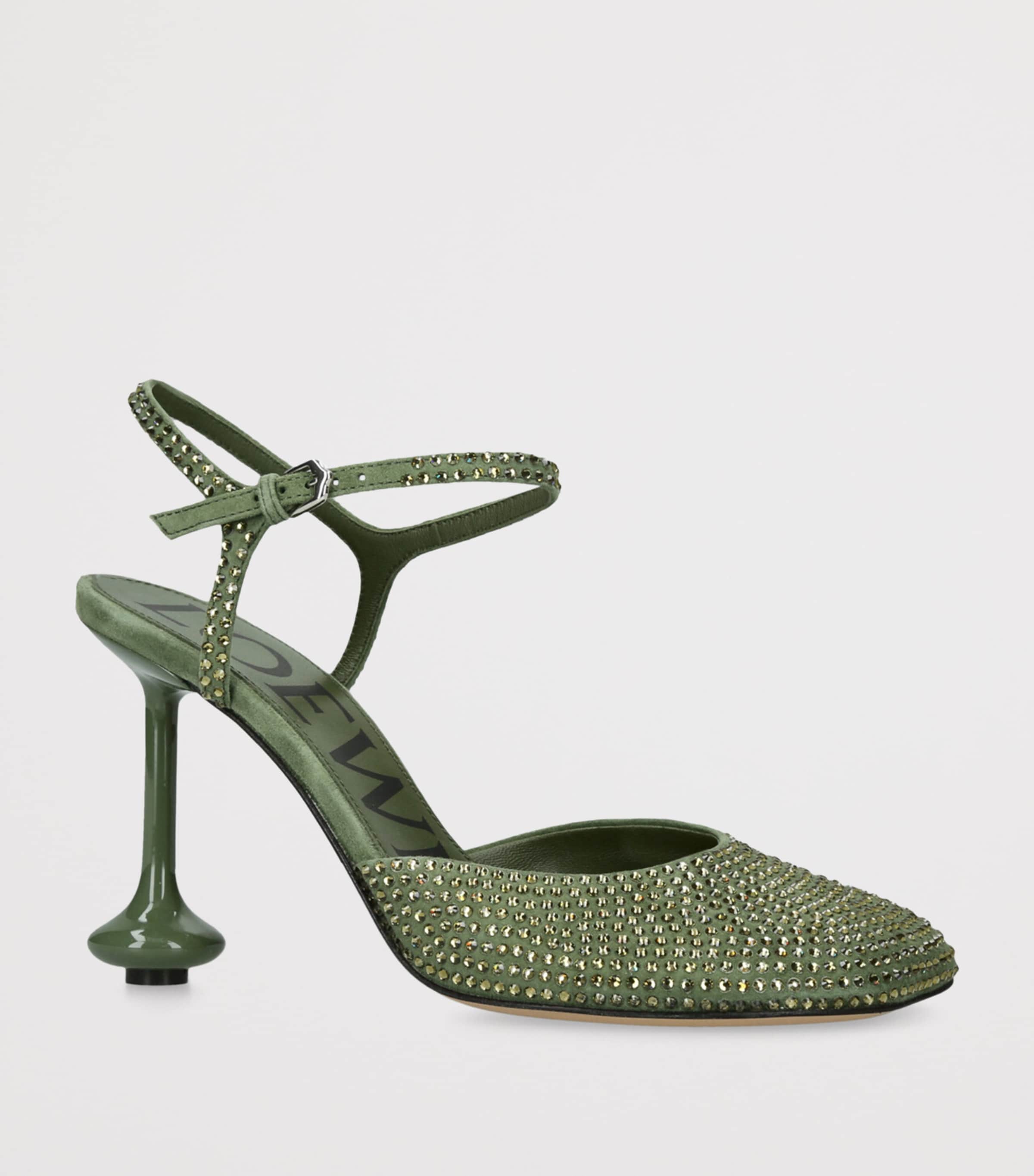 Suede Toy Ankle-Strap Pumps 90 GREEN Image 3