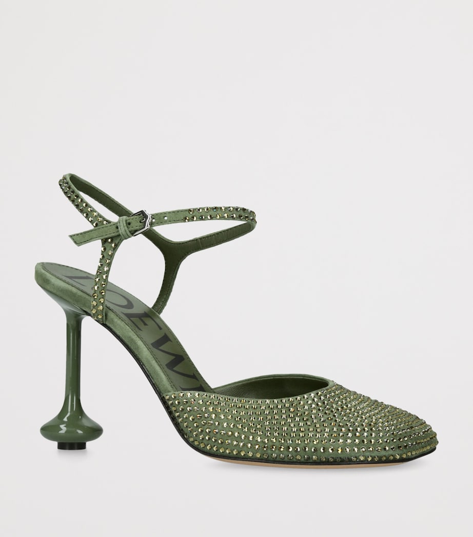 Suede Toy Ankle-Strap Pumps 90 GREEN Image 3