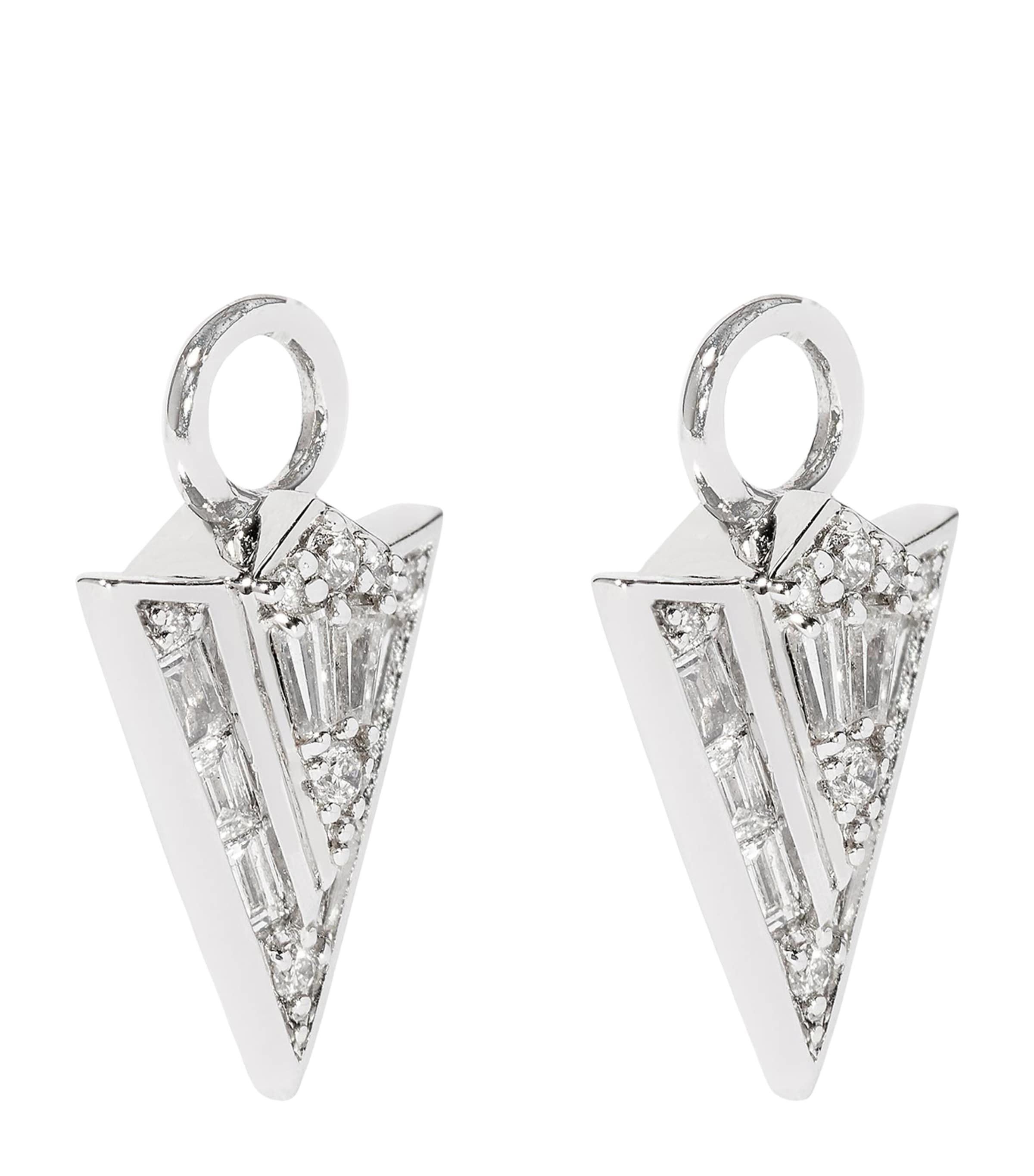 White Gold and Diamond Flight Arrow Earring Drops WHITE GOLD Image 2