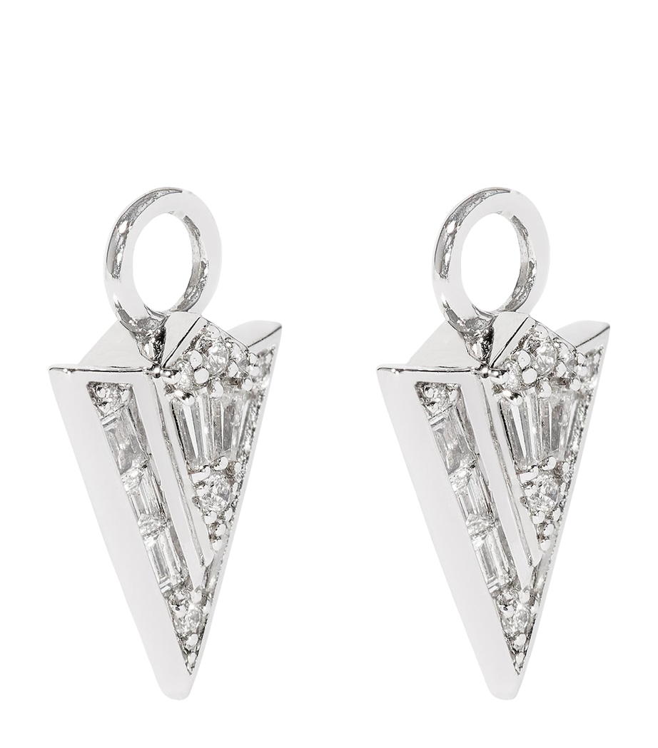 White Gold and Diamond Flight Arrow Earring Drops WHITE GOLD Image 2
