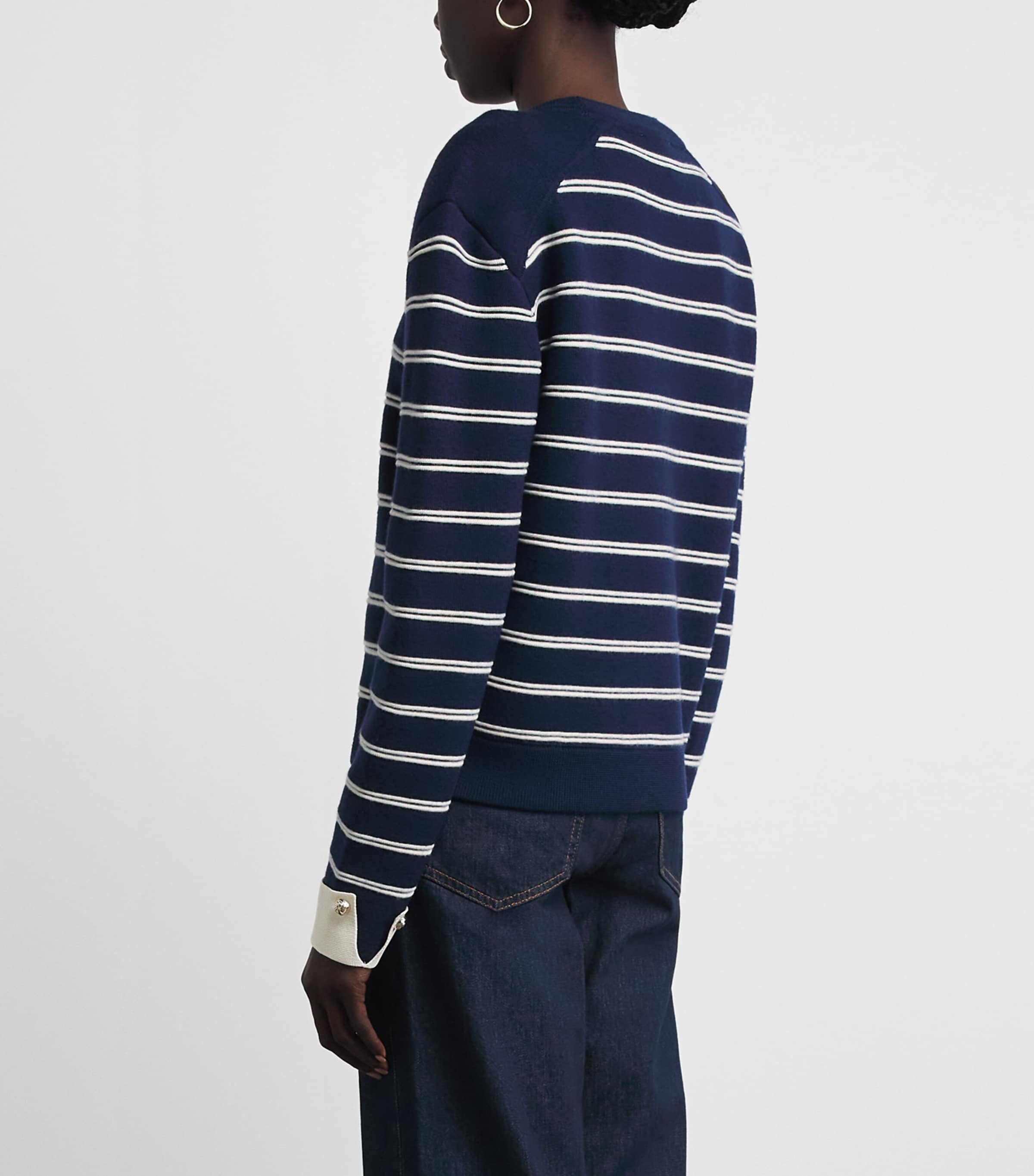 Claudie Pierlot Womens Wool-Blend Stripe Sweater Dual Color Image 5