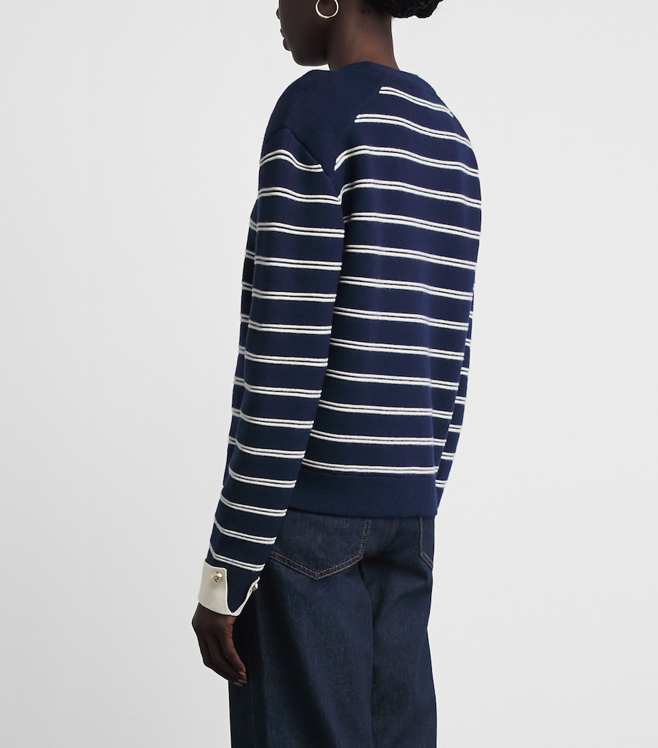 Claudie Pierlot Womens Wool-Blend Stripe Sweater Dual Color Image 5