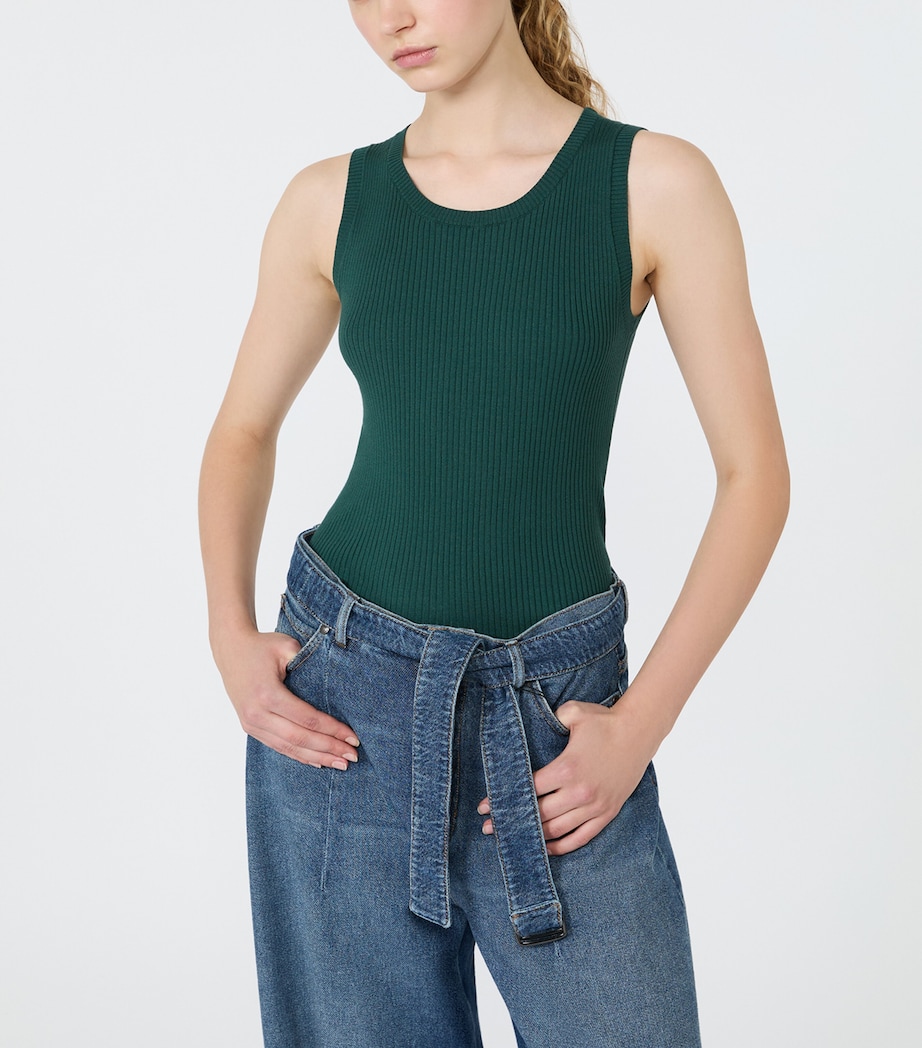 Weekend Max Mara Womens Rib-Knit Tank Top Green Image 5