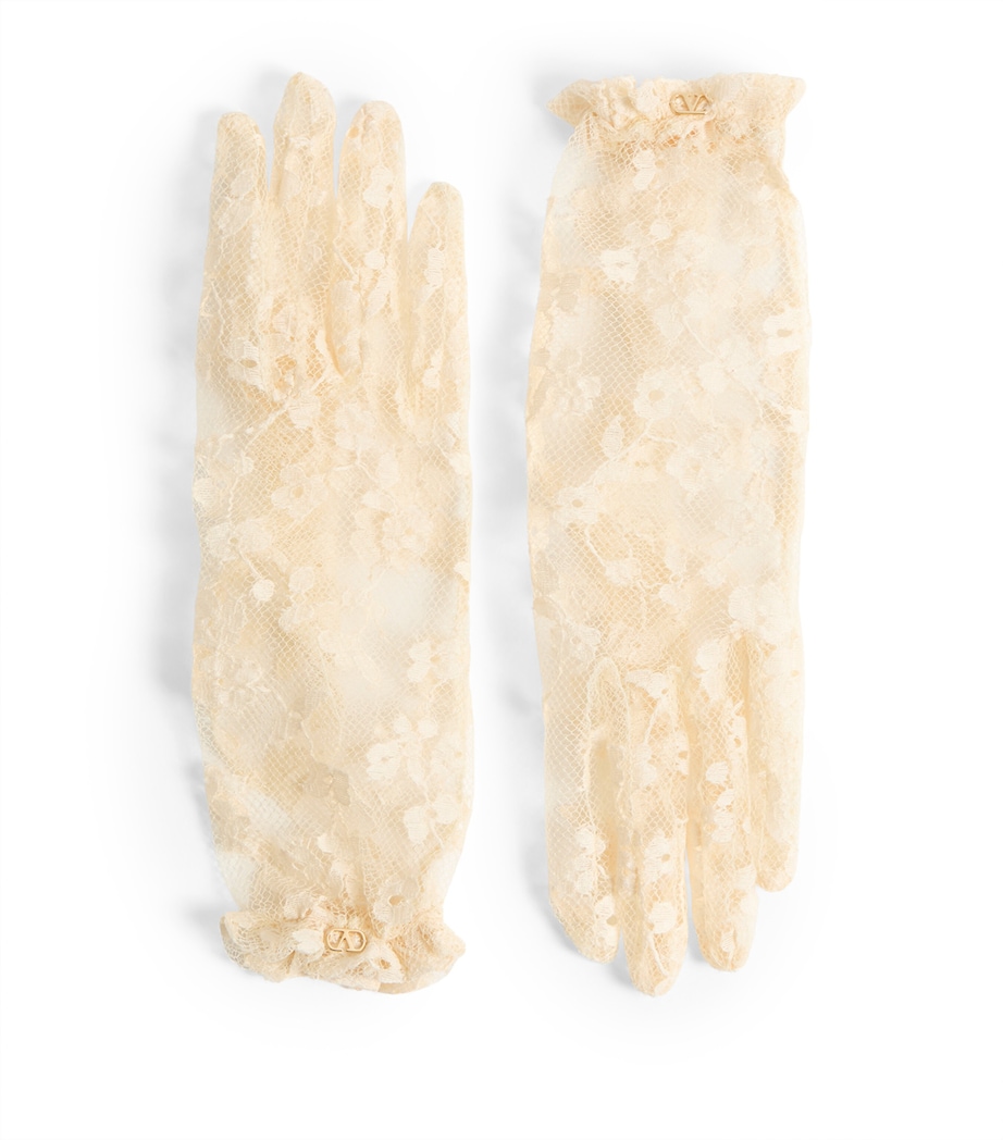Valentino Garavani Lace VLogo Signature Gloves Yba Image 1