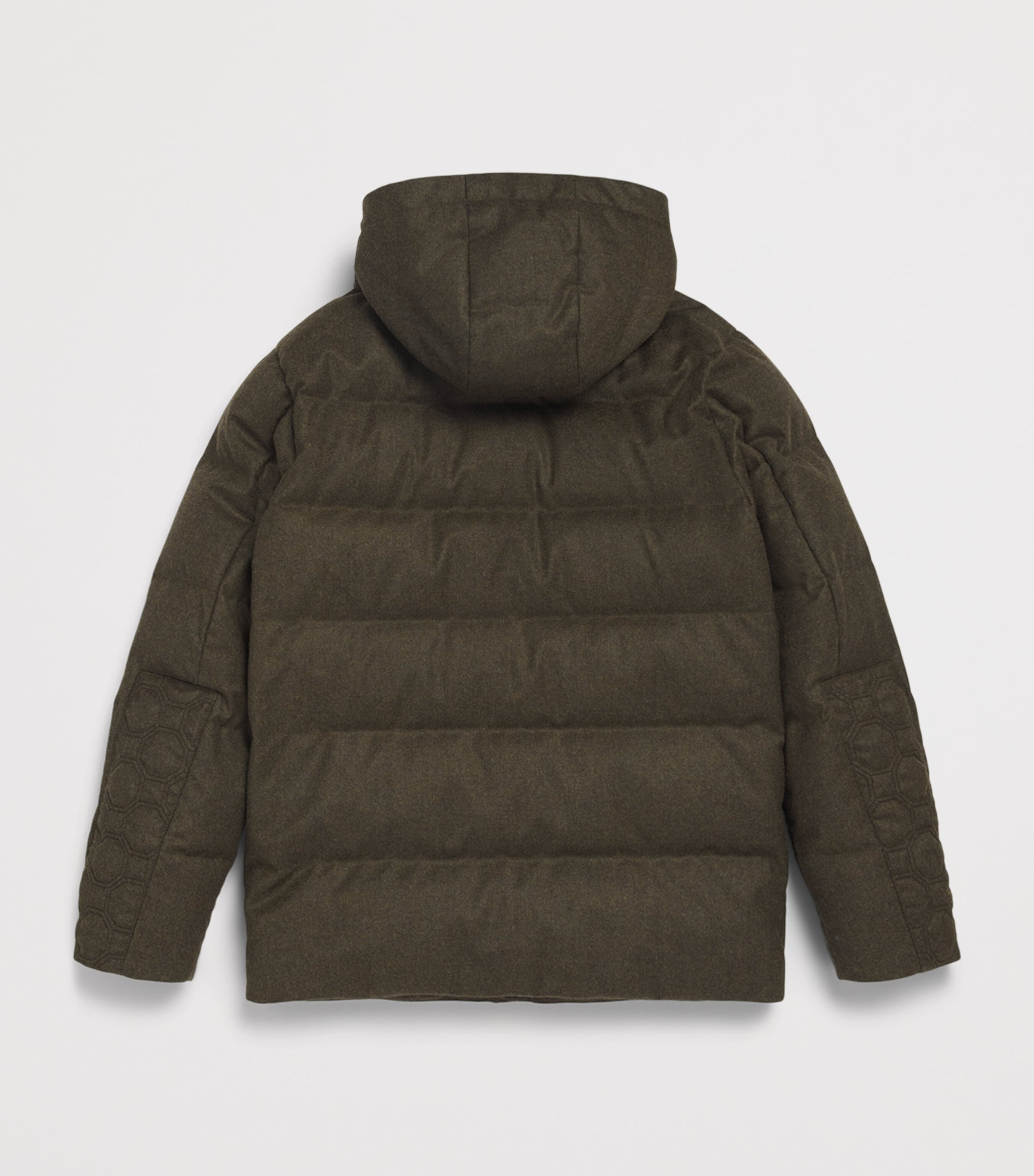 Stefano Ricci Kids Wool Puffer Coat (12-16 Years) Dark Greenc. Image 2