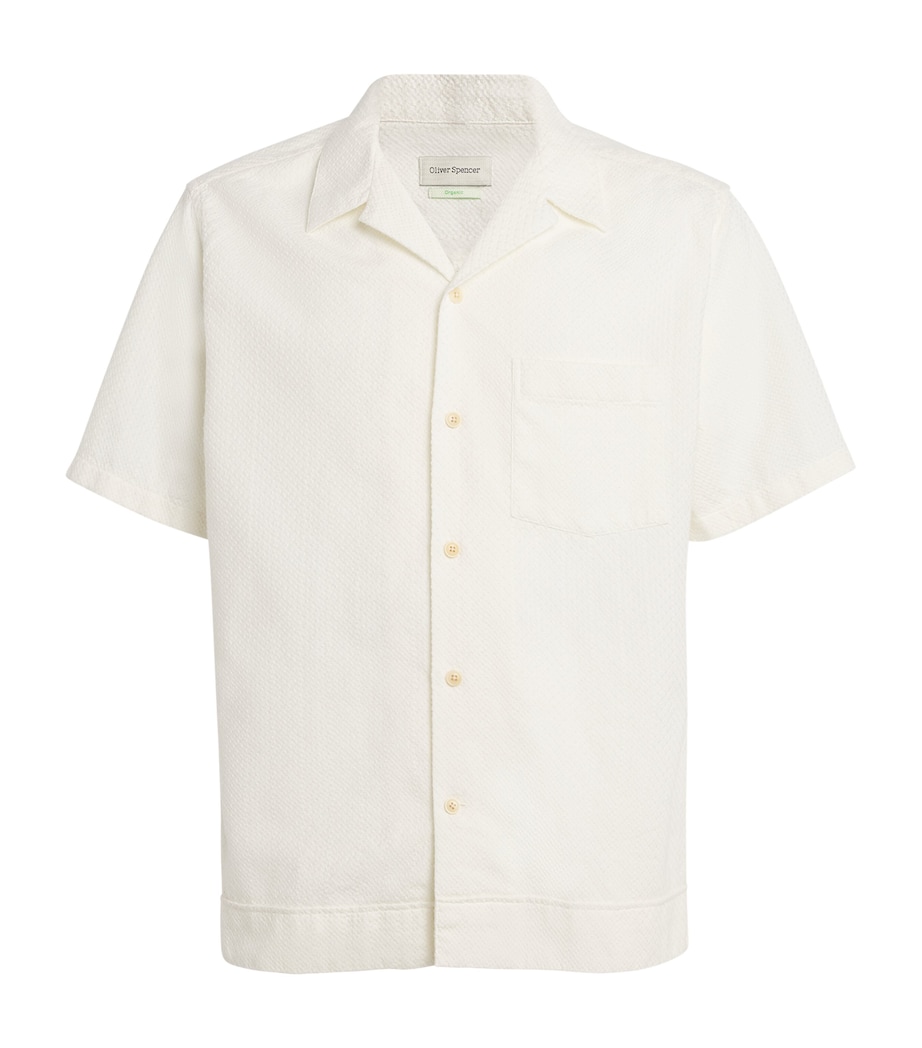 Oliver Spencer Mens Organic Cotton Havana Shirt Cream Image 1