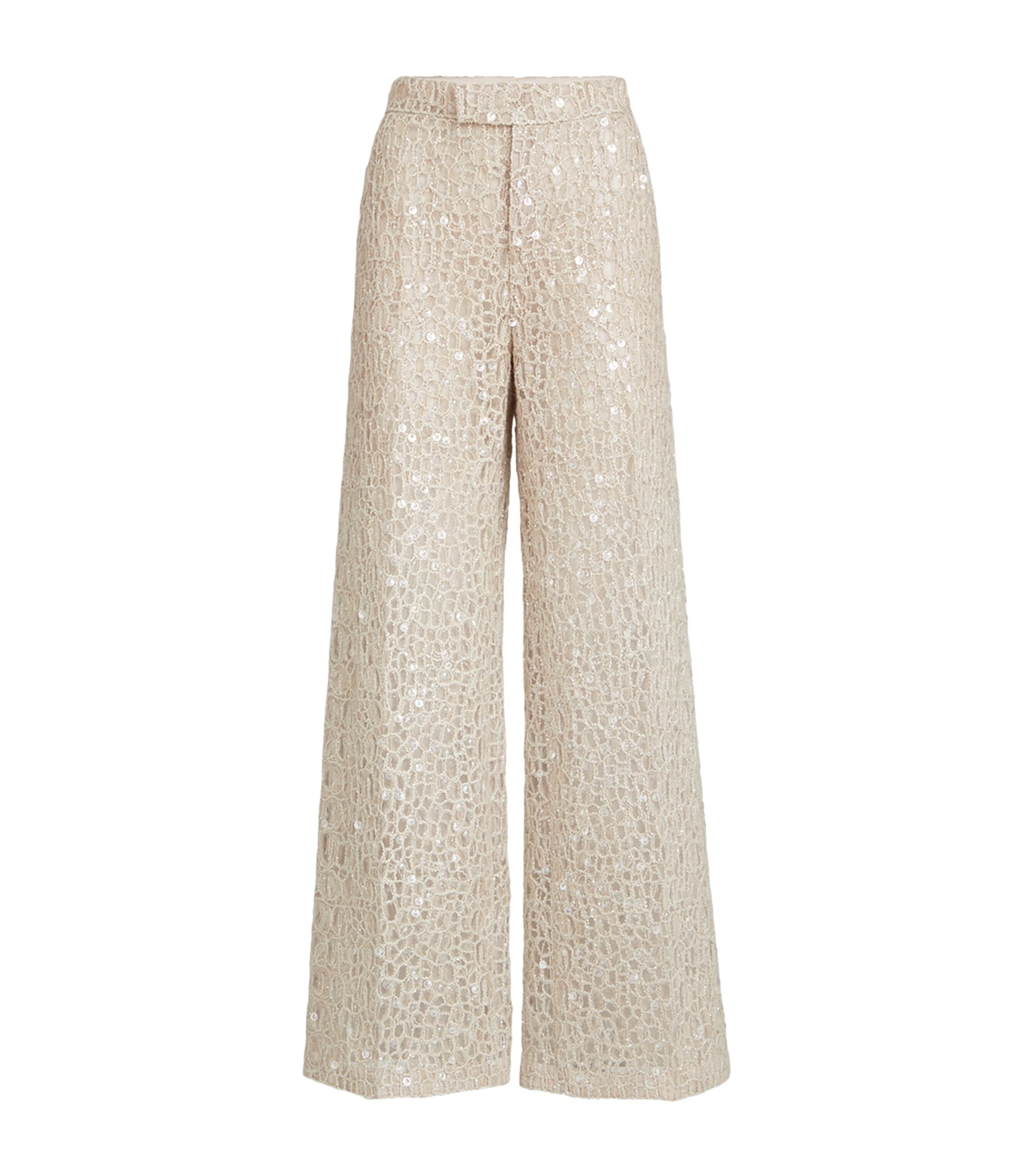 Sequin-Detail Wide-Leg Trousers CRI71 Image 1